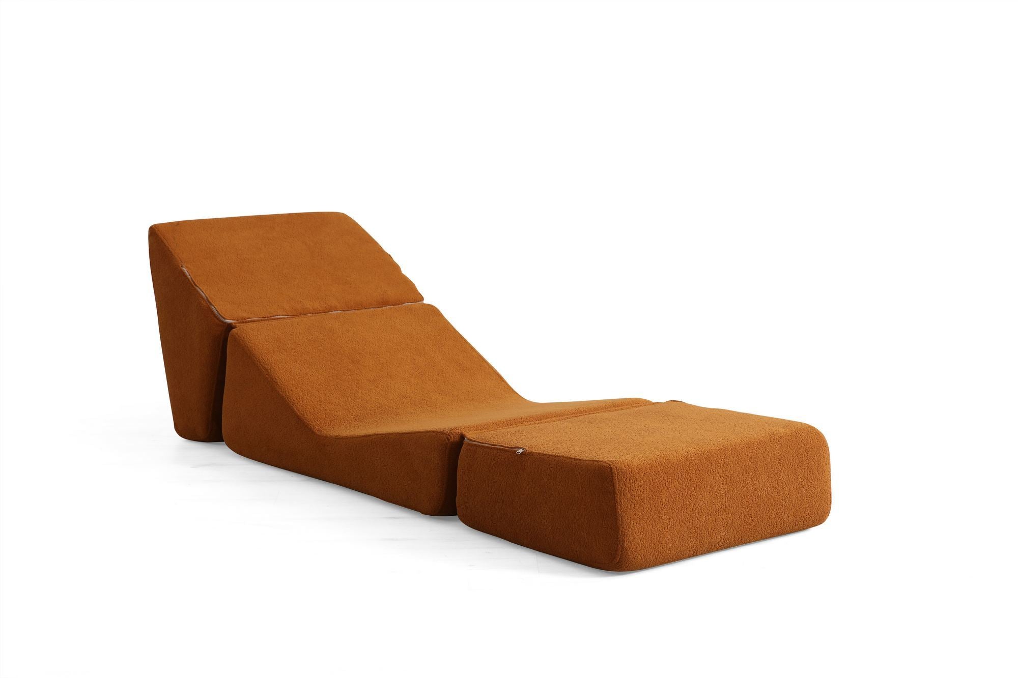 Sofá-Cama de 1 Lugar – 70cm x 100cm x 70cm – Laranja Fosco – 100% Poliéster