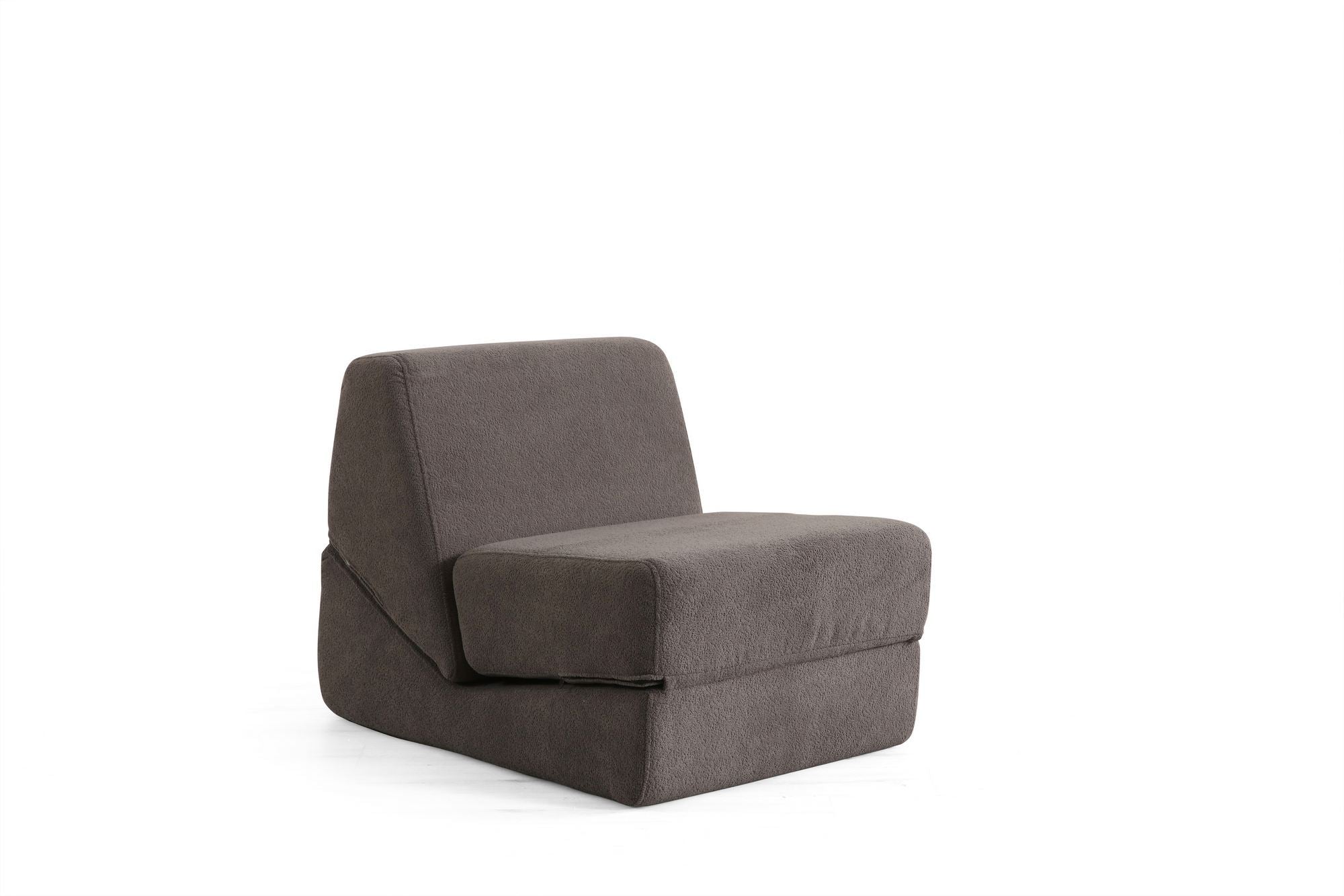 Sofá-Cama de 1 Lugar – 70 cm x 100 cm x 70 cm – Cinza Quente – Tecido 100% poliéster