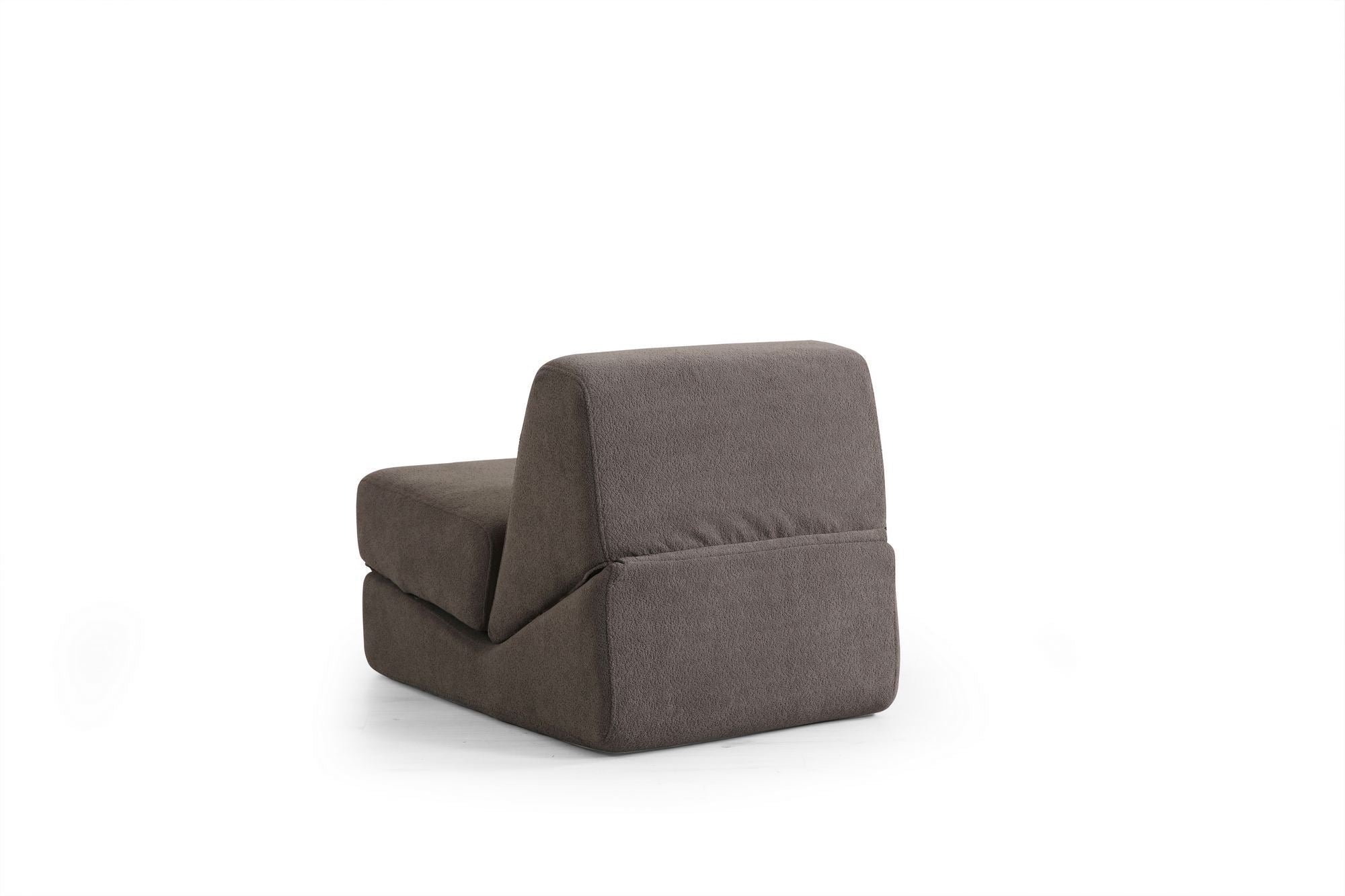 Sofá-Cama de 1 Lugar – 70 cm x 100 cm x 70 cm – Cinza Quente – Tecido 100% poliéster