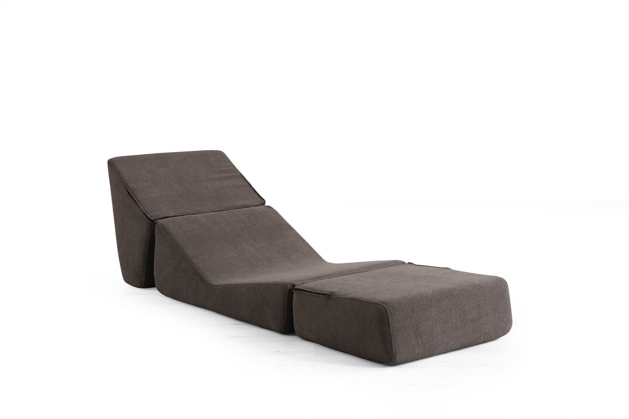 Sofá-Cama de 1 Lugar – 70 cm x 100 cm x 70 cm – Cinza Quente – Tecido 100% poliéster