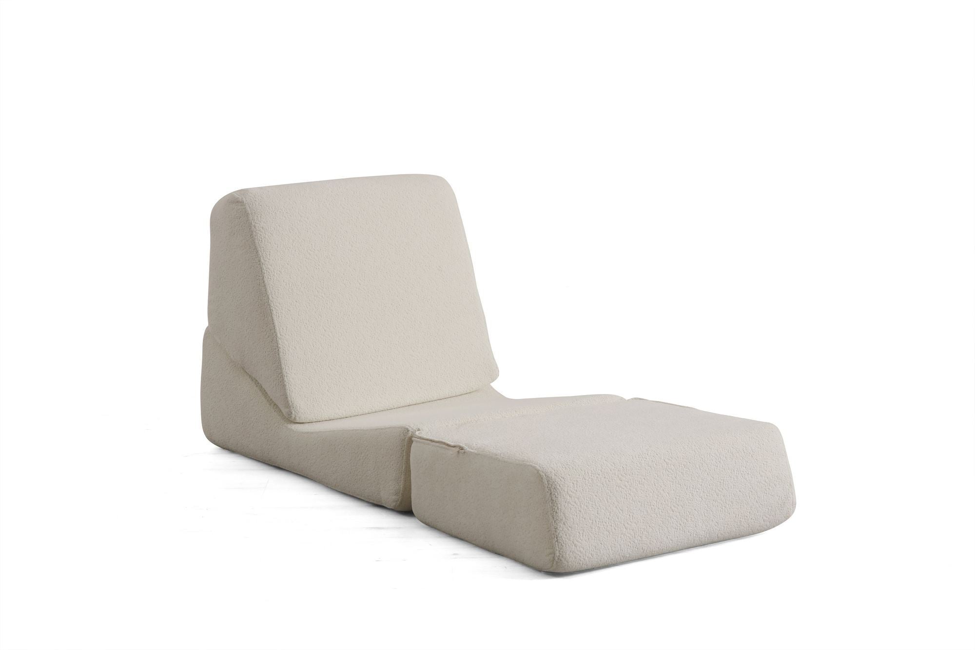 Poltrona-Cama de 1 lugar – 70 cm x 100 cm x 70 cm – Branco – Poliester