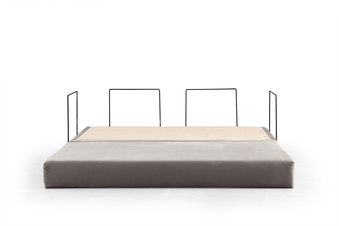 Sofá-cama de 2 lugares – 200 cm x 100 cm x 80 cm – Bege – Poliéster