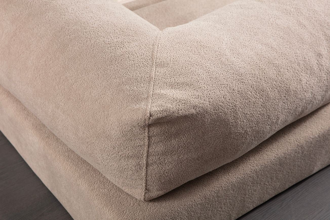 Sofá-cama de 2 lugares – 200 cm x 100 cm x 80 cm – Ecru – Tecido 100% poliéster