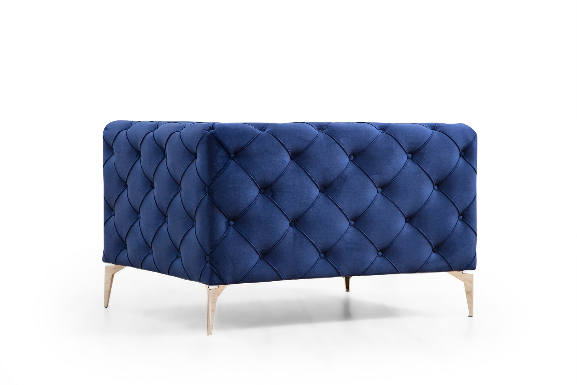 Poltrona Elegante – 108 cm – Azul Marinho – Madeira de Faia e Aglomerado