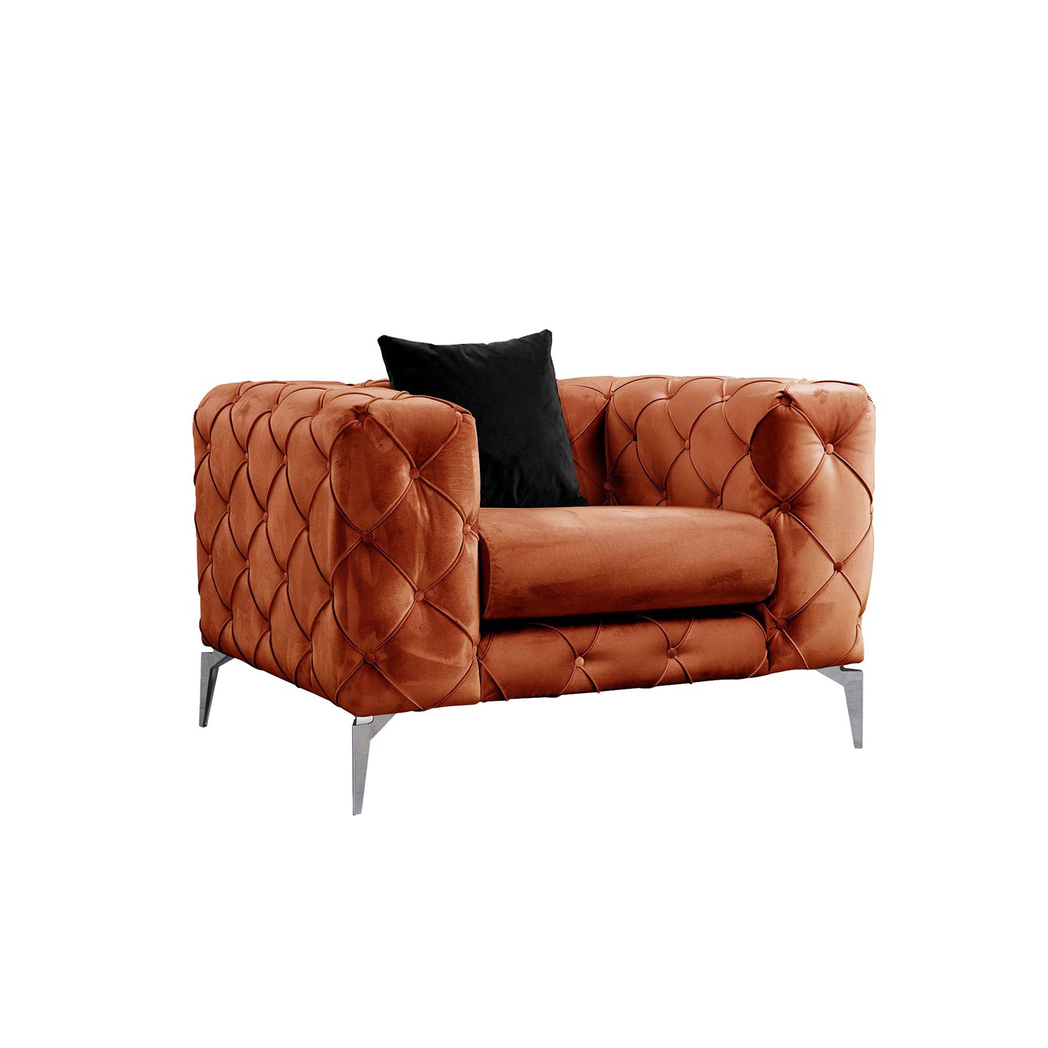 Poltrona – 108 cm x 70 cm x 90 cm – Laranja – Madeira de faia e Aglomerado