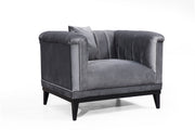 Poltrona moderna com orelhas – 105 x 79 x 89 cm – cinza escuro – madeira de faia