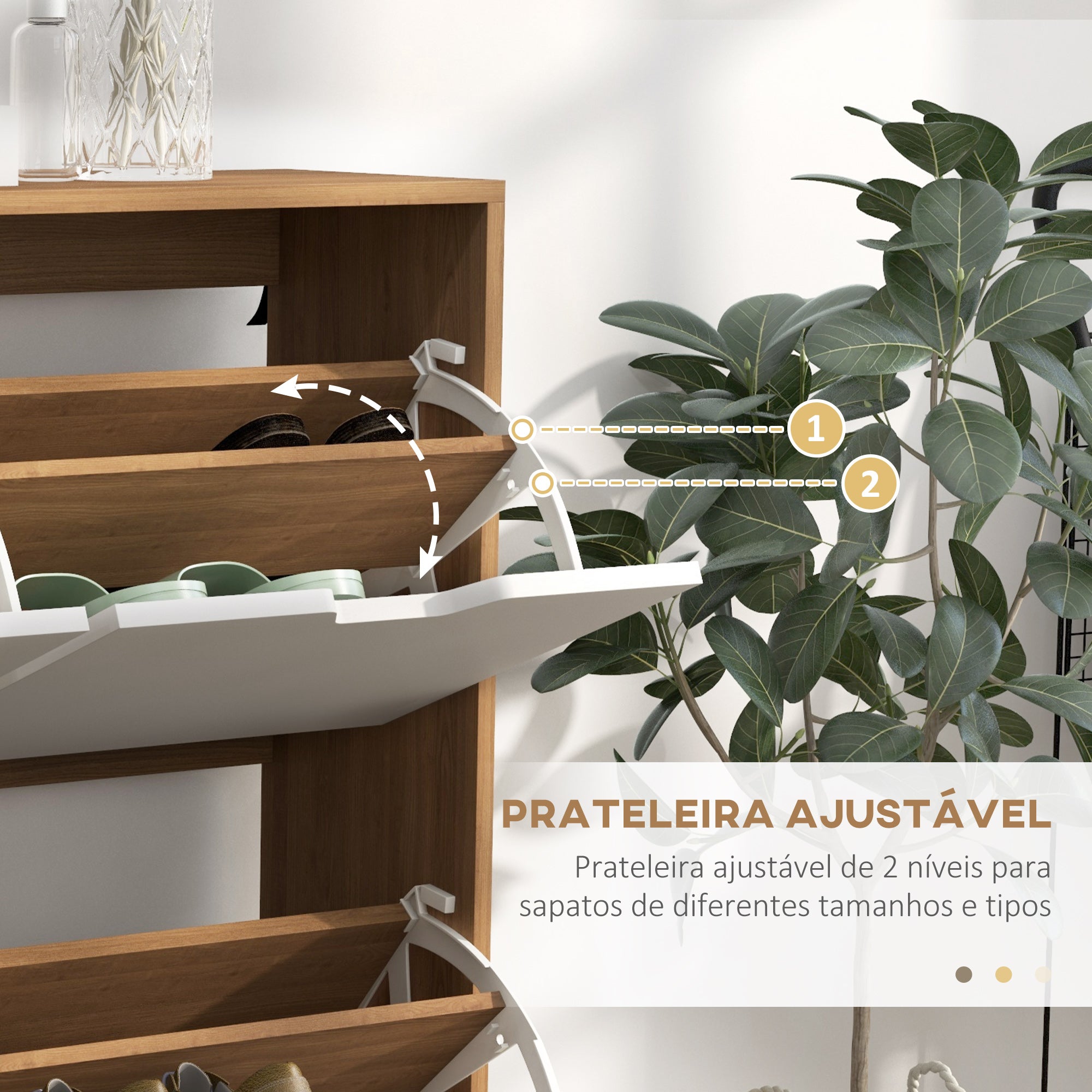 Sapateira – 95x26x95 cm – Branco – Madeira