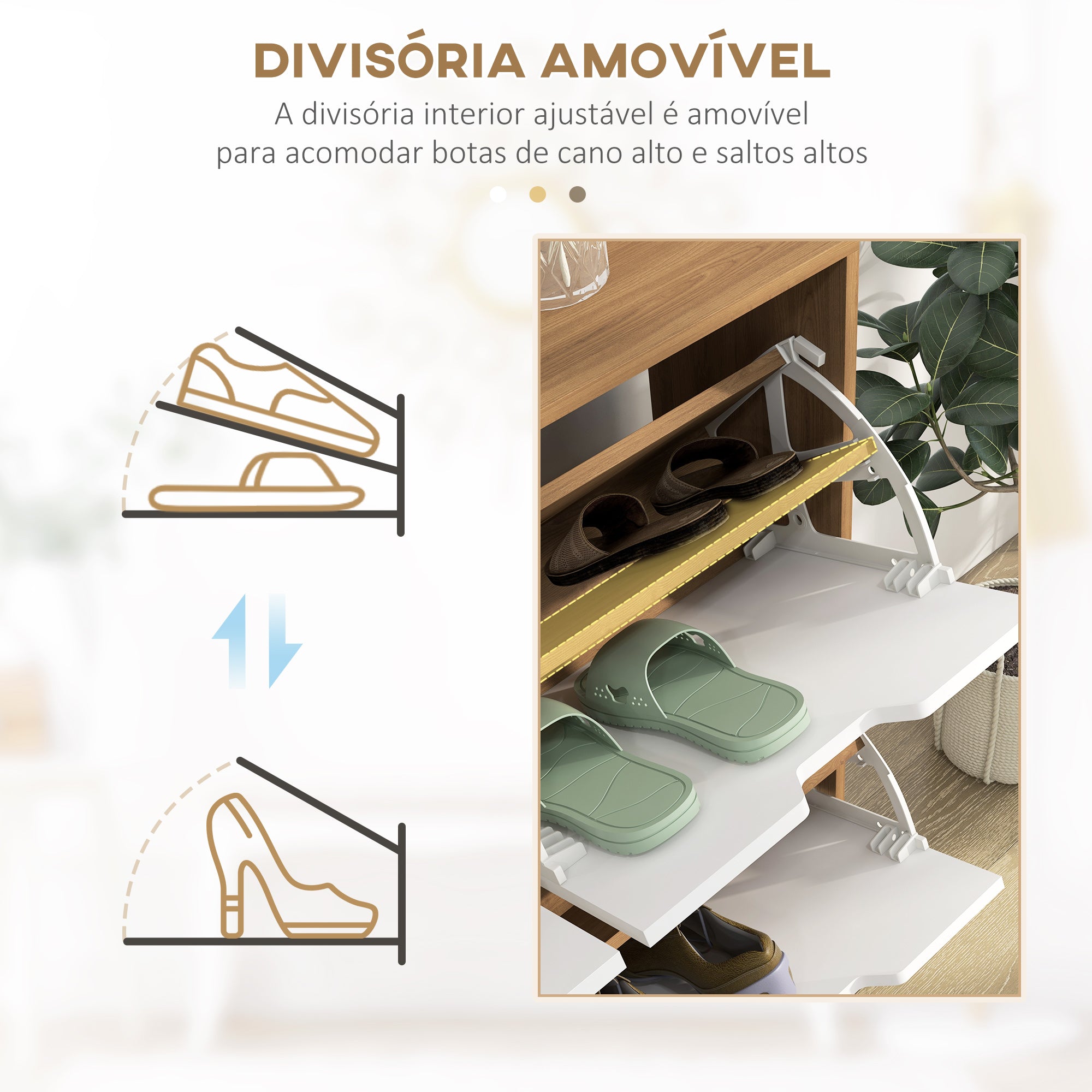 Sapateira – 95x26x95 cm – Branco – Madeira
