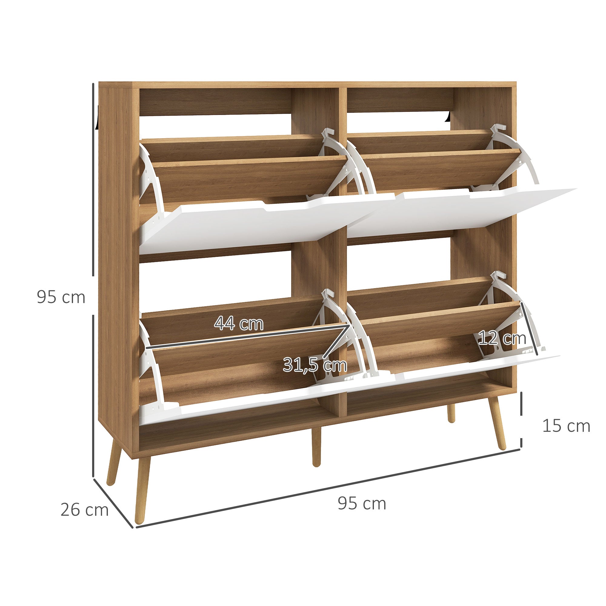 Sapateira – 95x26x95 cm – Branco – Madeira
