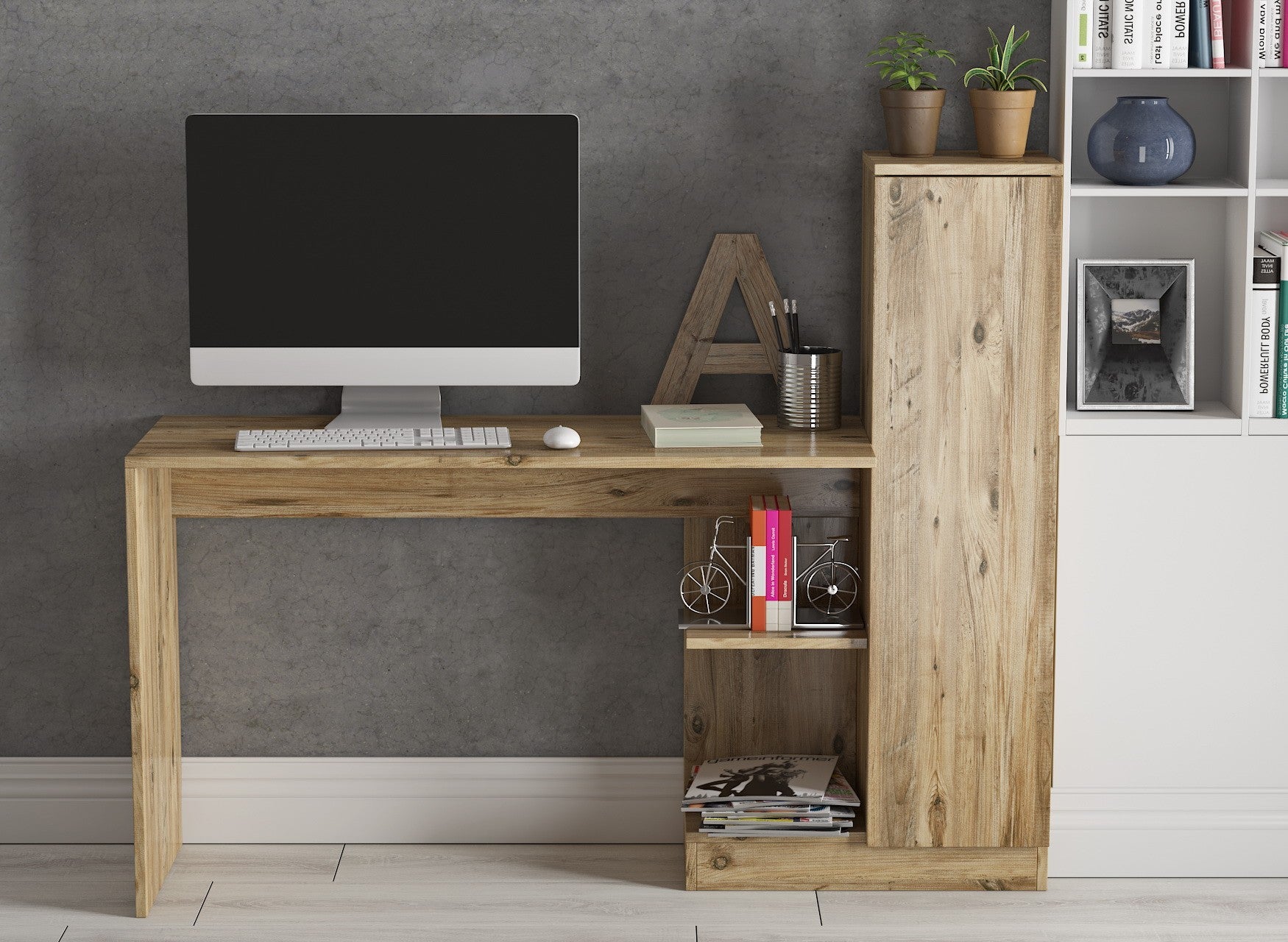 Secretária de Estudo Atlantic Pine 120cm - Melamina Resistente 18mm