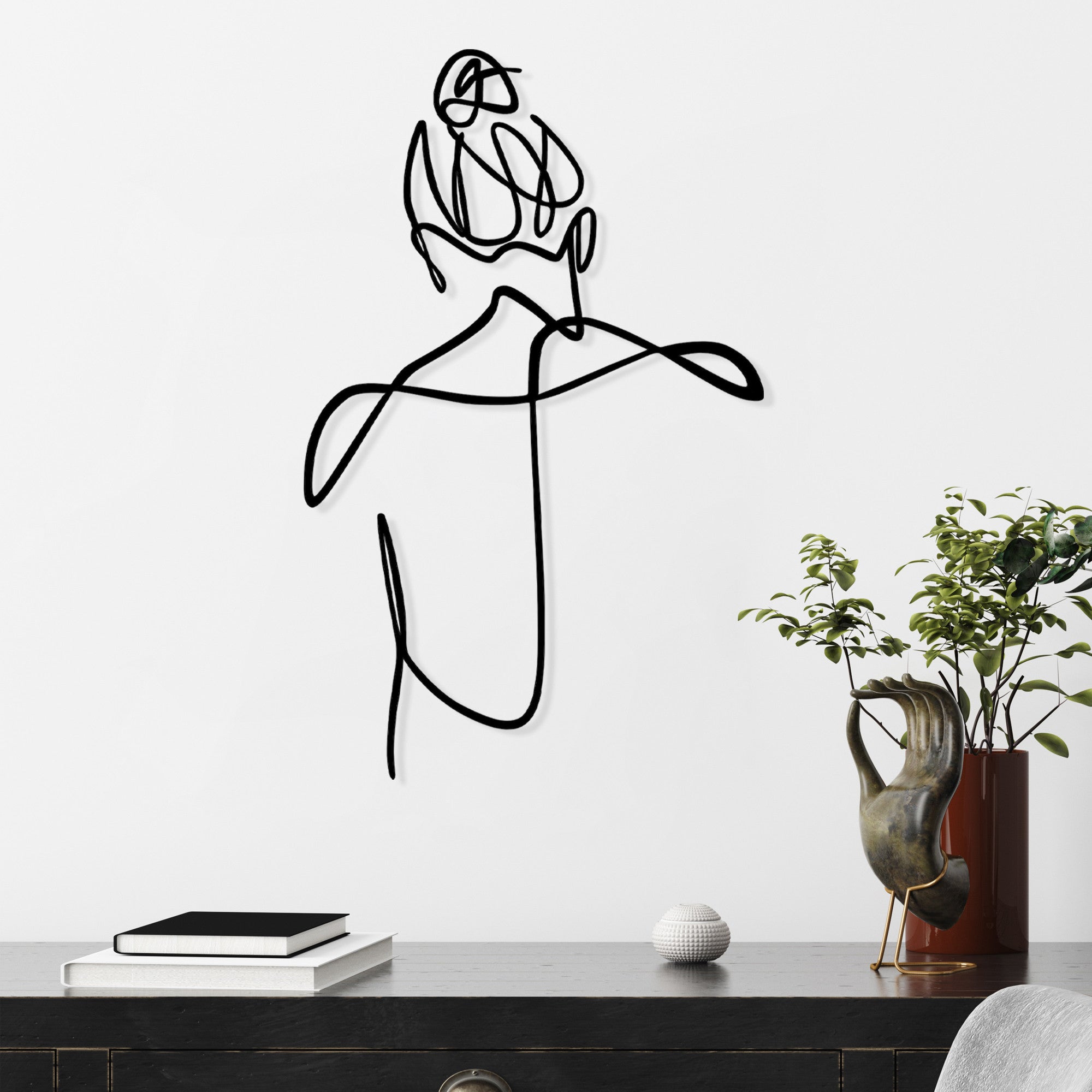 Acessório de parede decorativo de metal preto elegante, 39 x 57 cm | 100% metal, 1,5 mm de espessura | Perfeito para decoração moderna e arte de parede exclusiva
