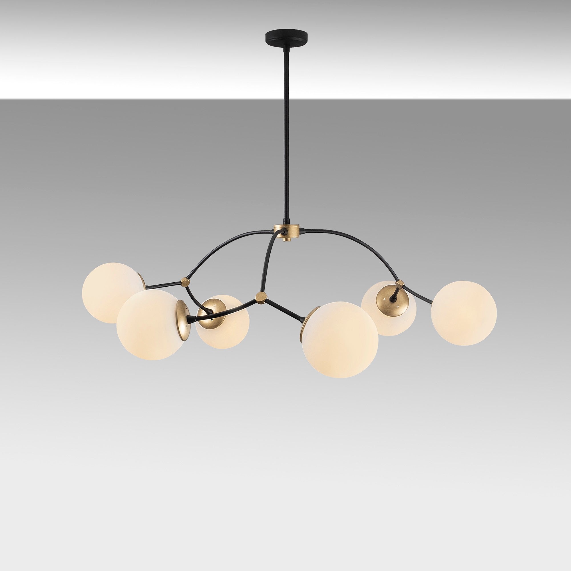 Candeeiro de Teto – 90 x 90 cm – Branco e Preto – Ferro