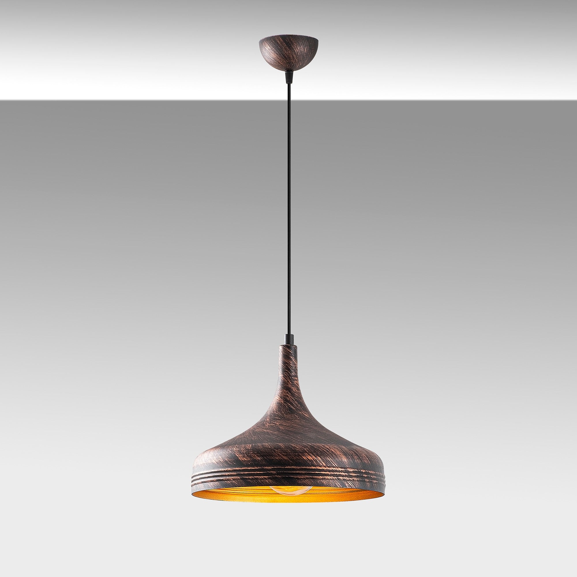 Candeeiro de Teto – 30 x 30 cm – Cobre – Metal