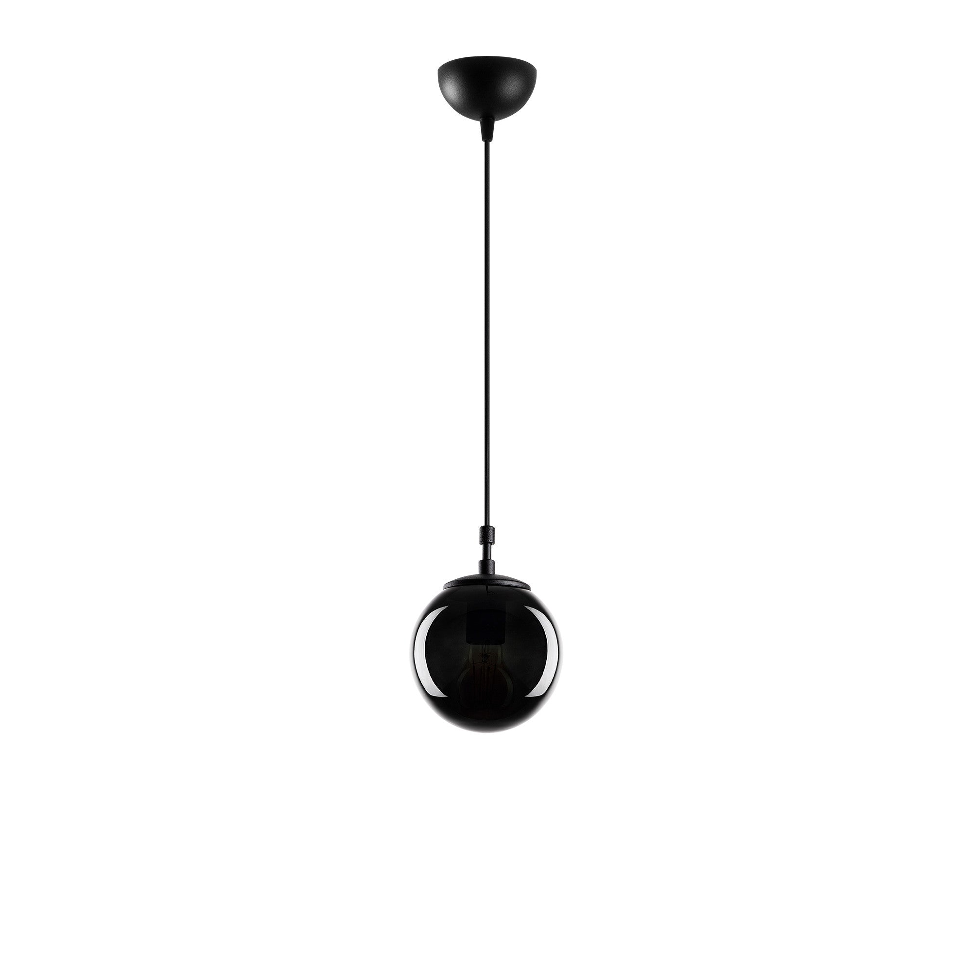 Candeeiro de Teto – 15x15 cm – Preto e Fumê – Metal