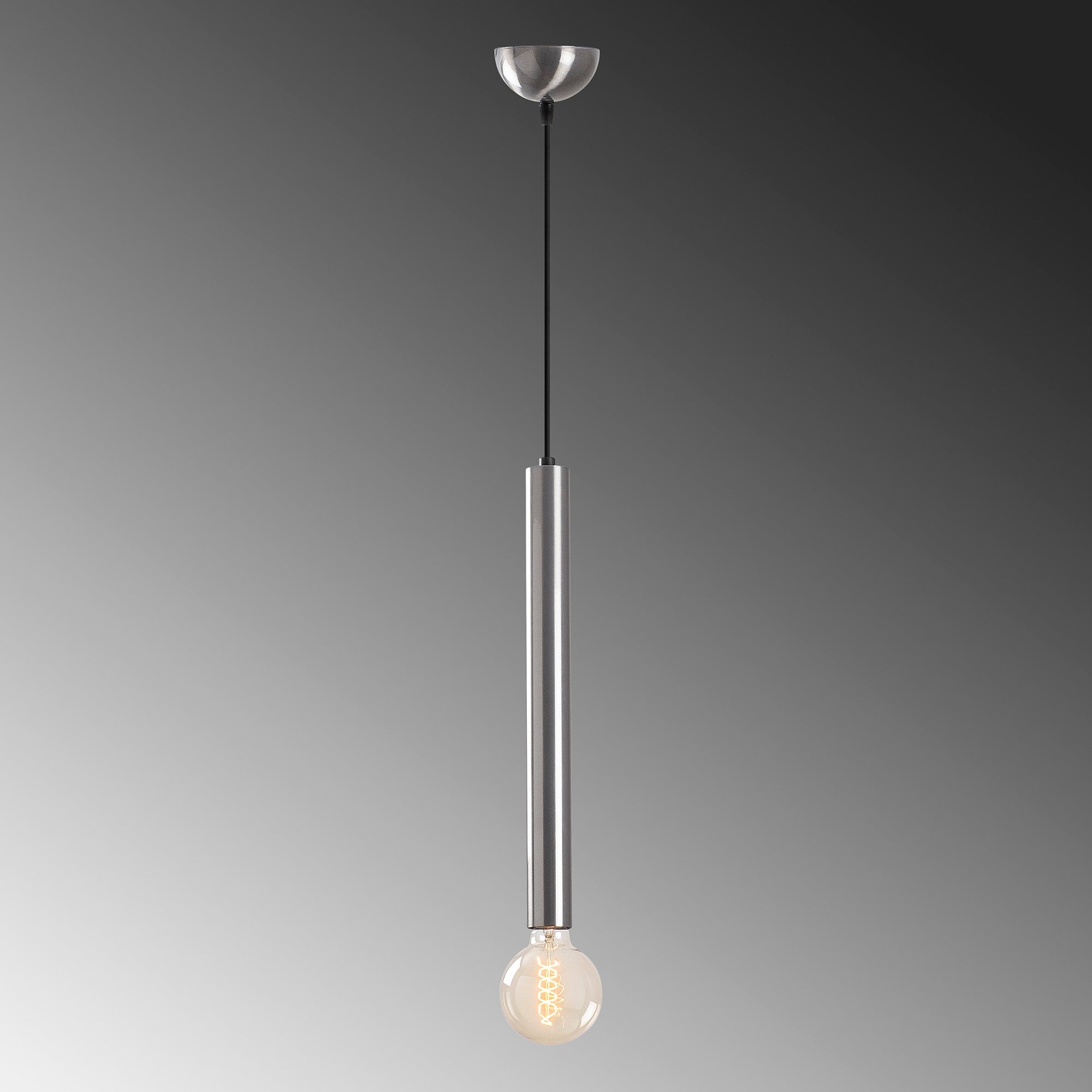 Candeeiro de Teto – Altura Ajustável 139 cm – Prateado – Metal