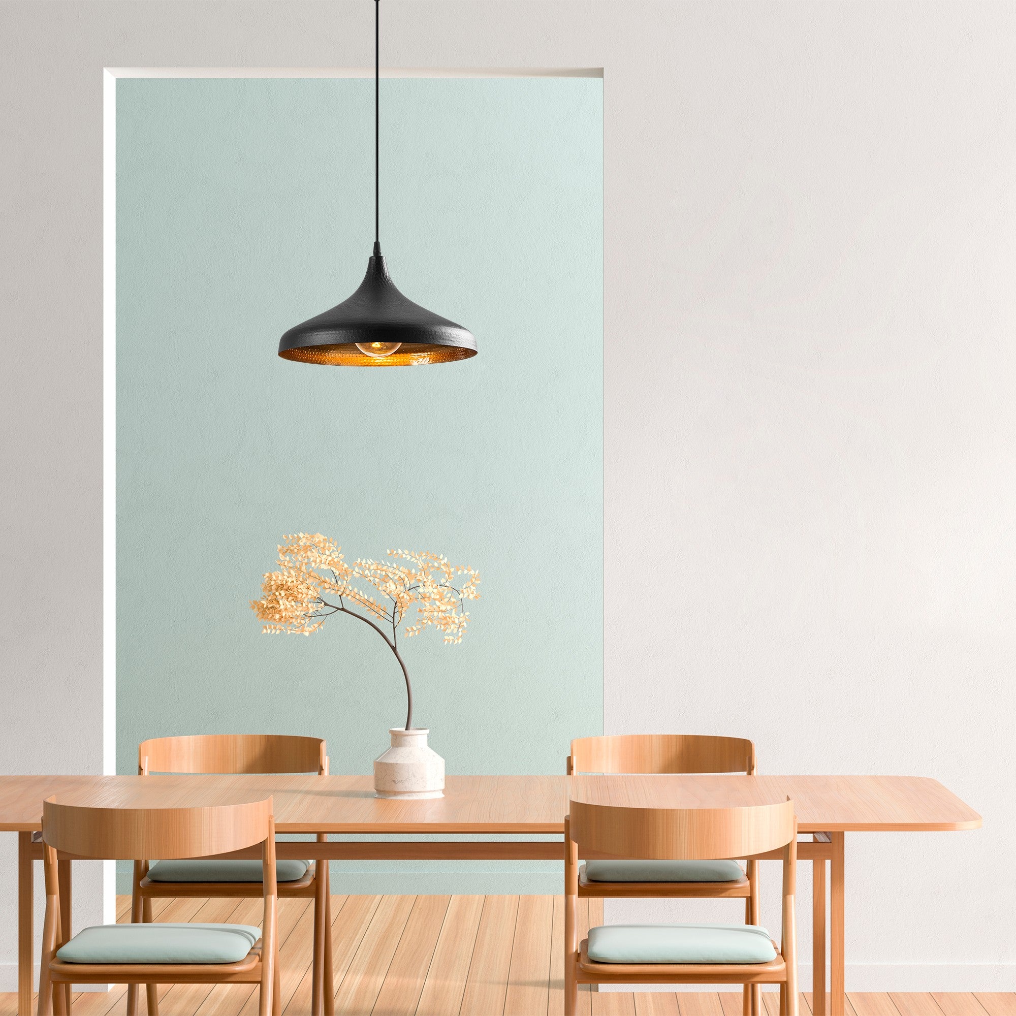 Candeeiro de Teto – 36x36 cm – Preto – Metal