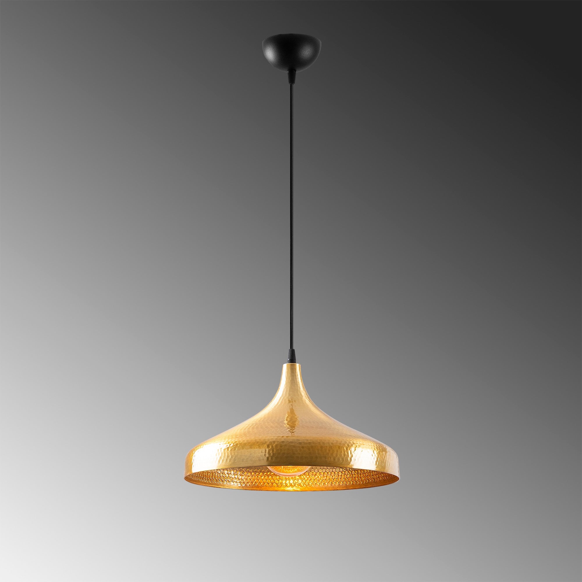 Candeeiro de Teto Moderno – 36 x 36 cm – Dourado e Preto – Ferro