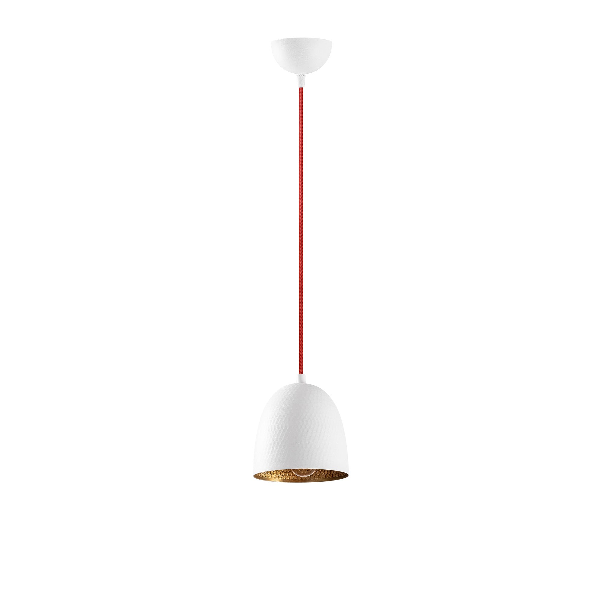 Candeeiro de Teto – 16 x 16 cm – Branco e Vermelho – Metal