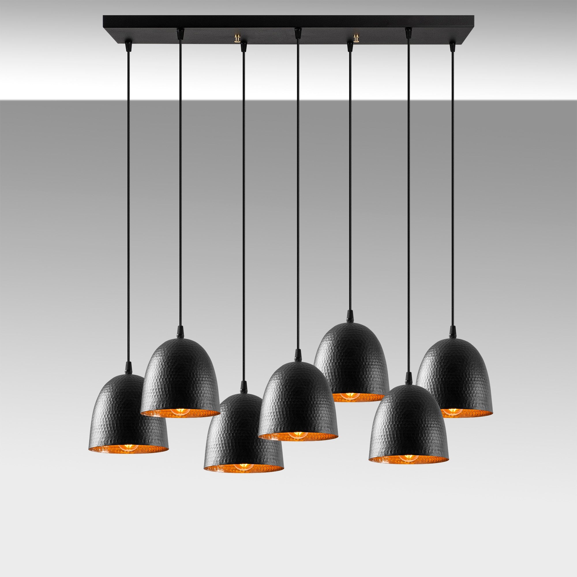 Candeeiro de Teto – 85 x 35 cm – Preto – Metal