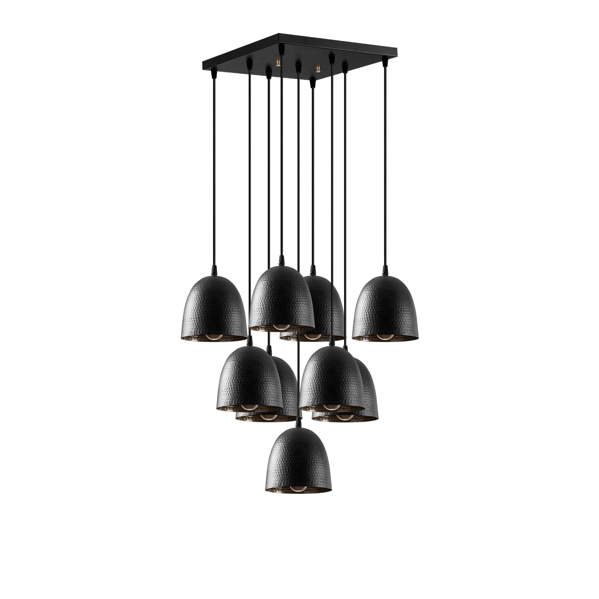 Candeeiro de Teto Industrial Moderno – 61 x 61 cm – Preto – Metal