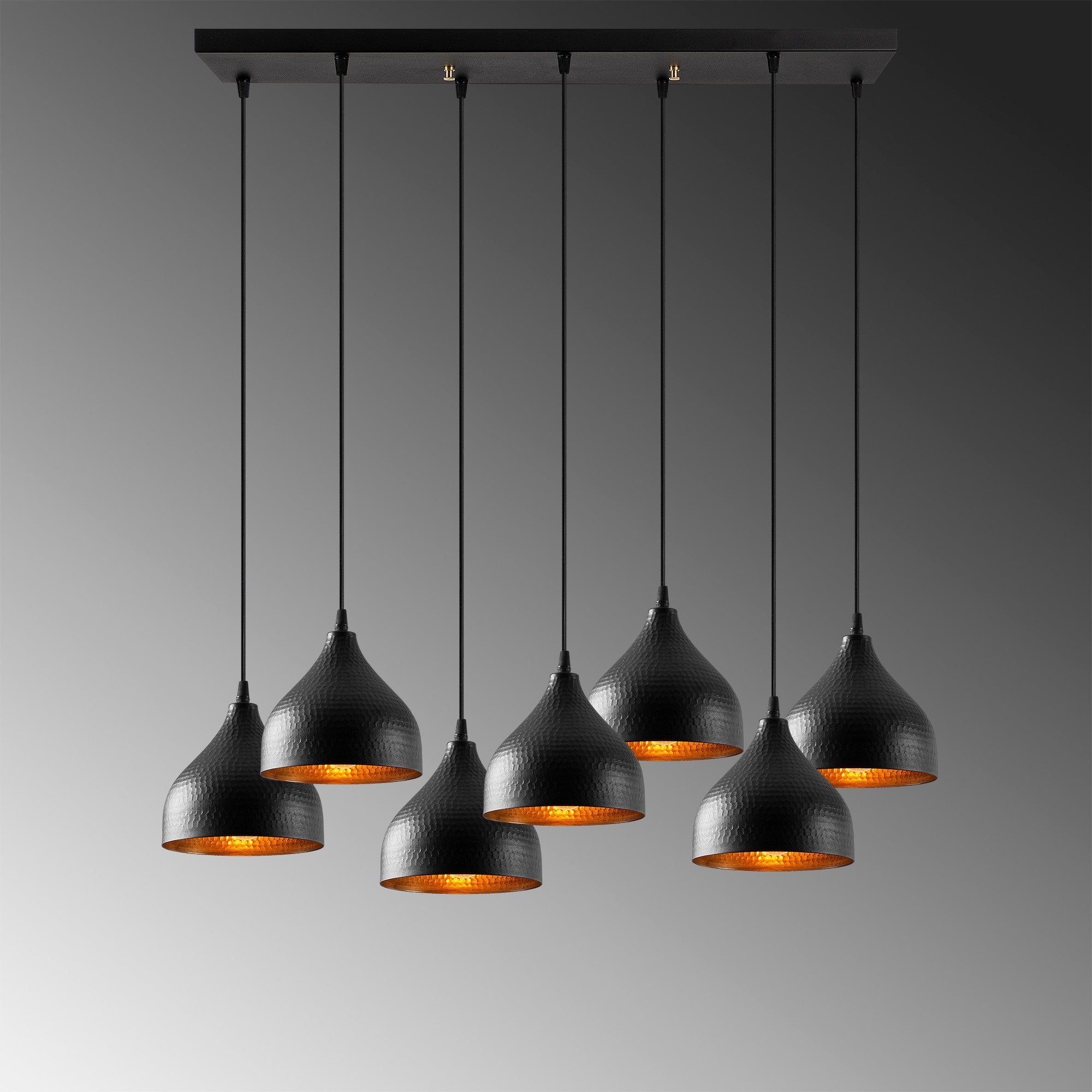 Candeeiro de Teto – 88 x 40 cm – Preto – Metal