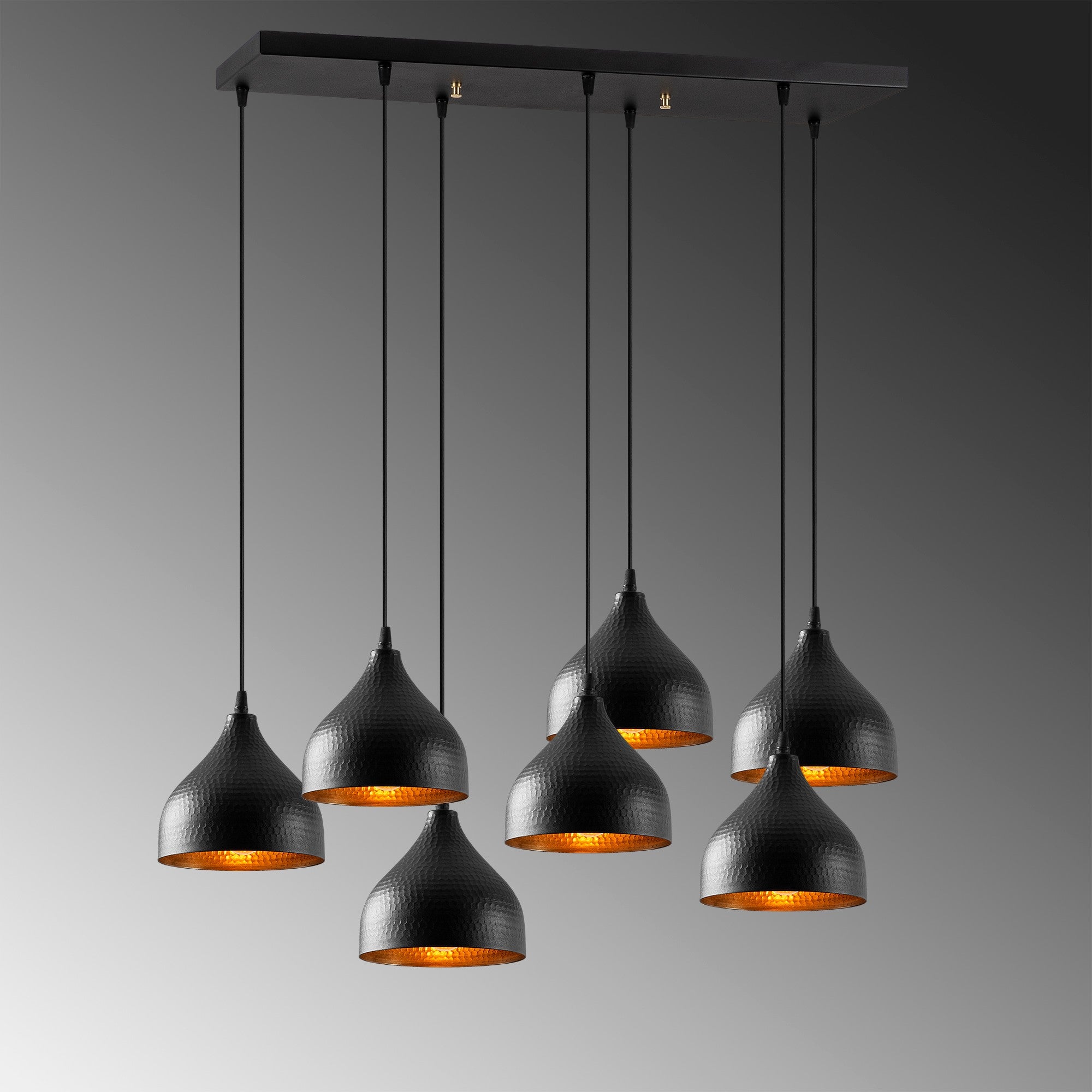 Candeeiro de Teto – 88 x 40 cm – Preto – Metal