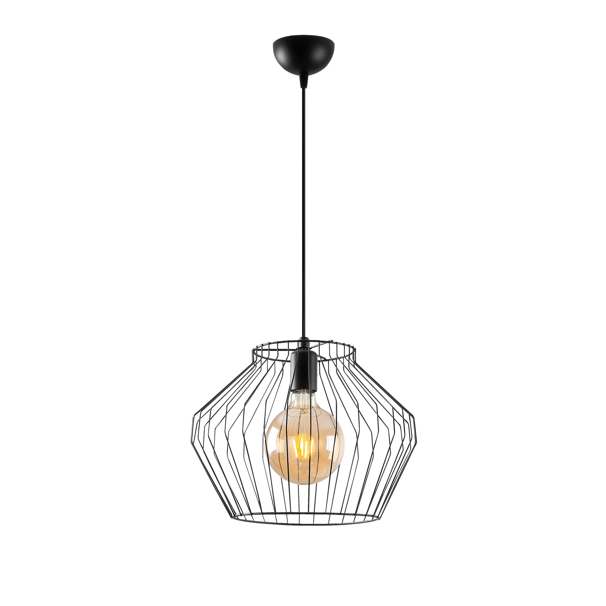 Candeeiro de Teto Industrial – 35 x 35 cm – Preto – Metal
