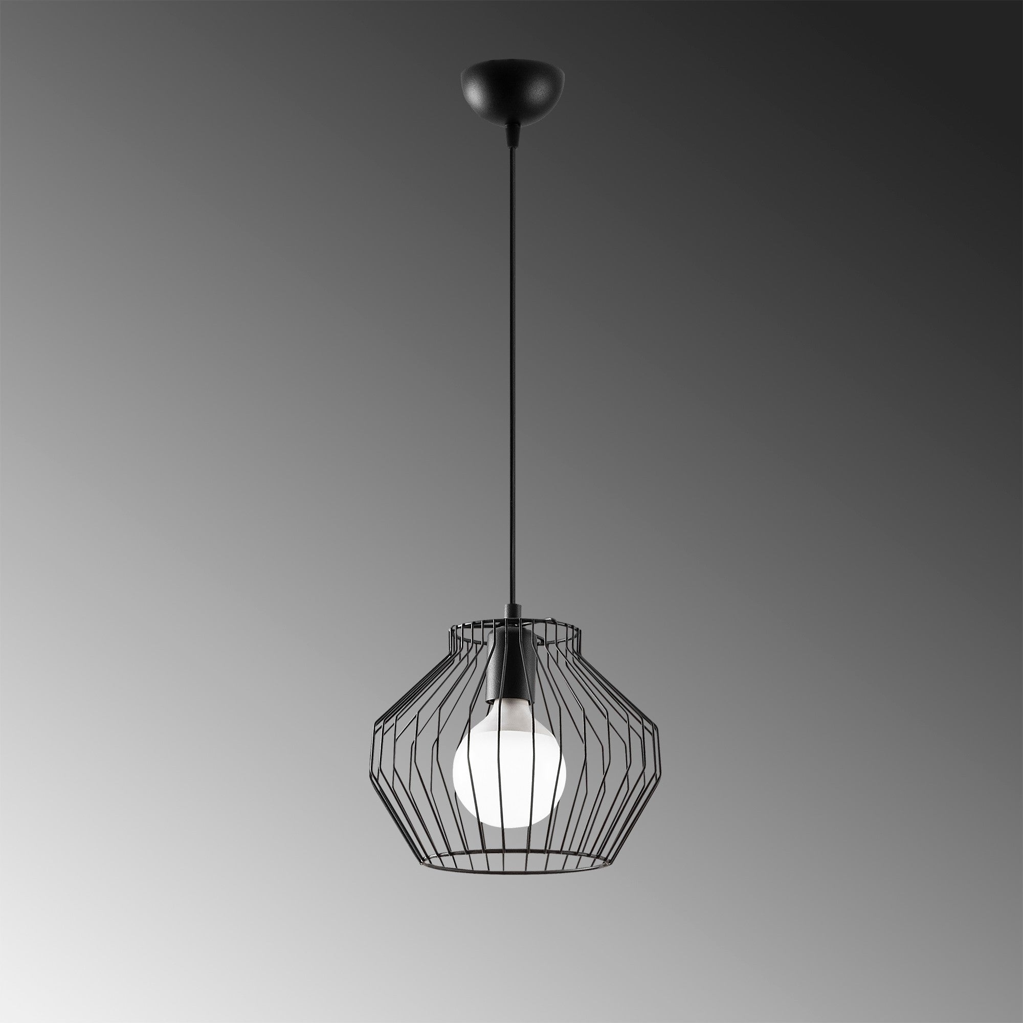 Candeeiro de Teto – 25 x 25 cm – Preto – Metal