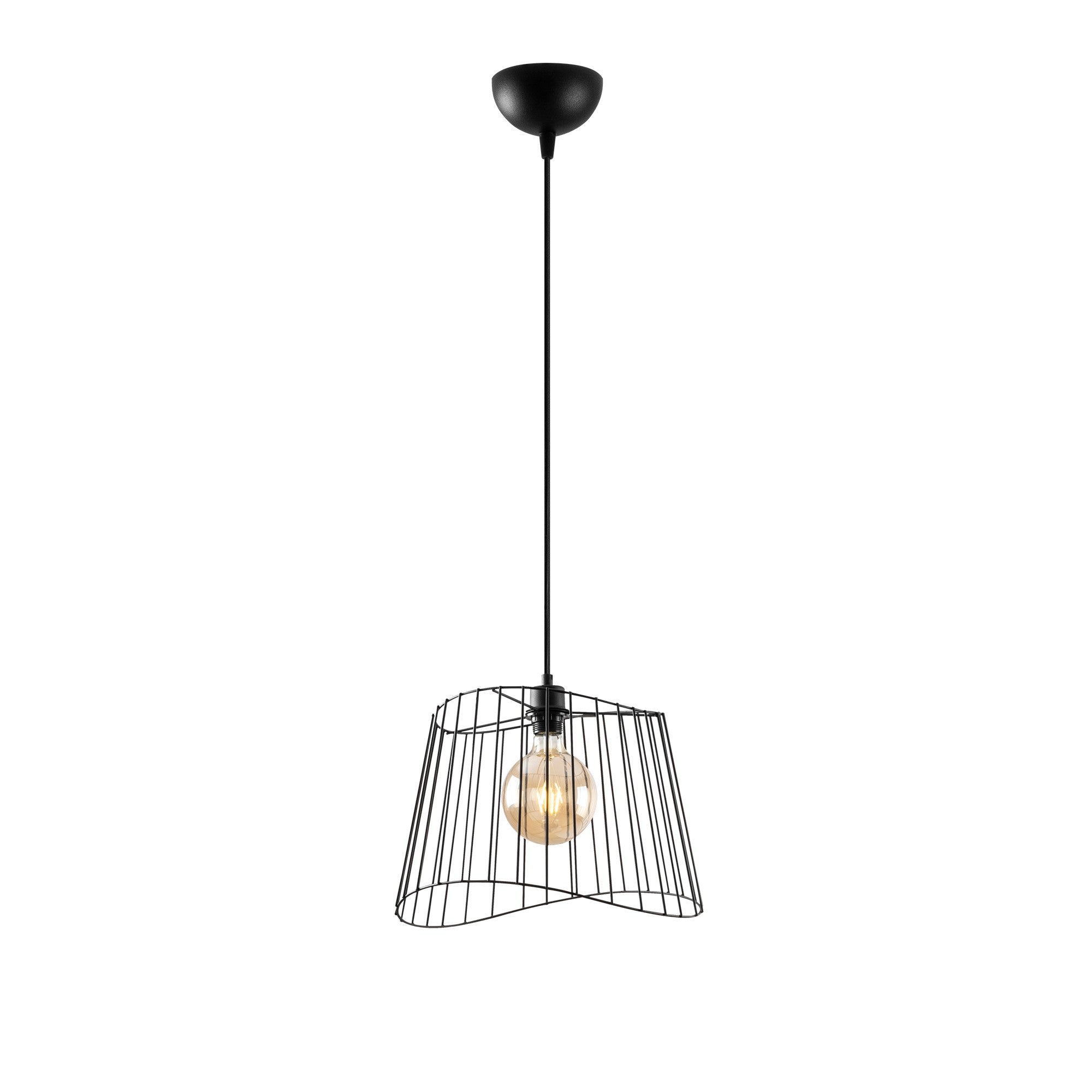 Candeeiro de Teto Industrial – Altura Ajustável 46-126 cm – Preto – Corpo em Metal