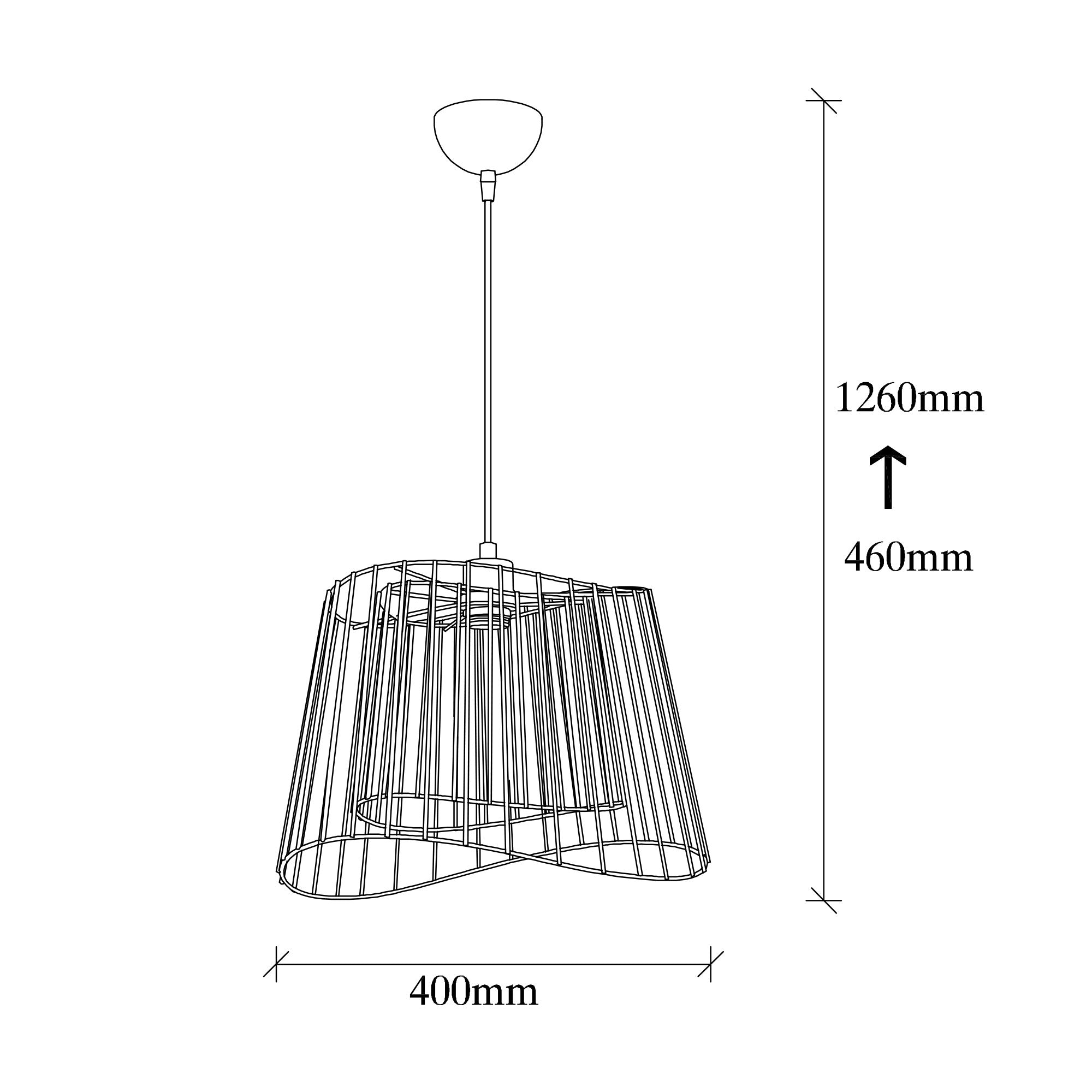 Candeeiro de Teto Industrial – Altura Ajustável 46-126 cm – Preto – Metal