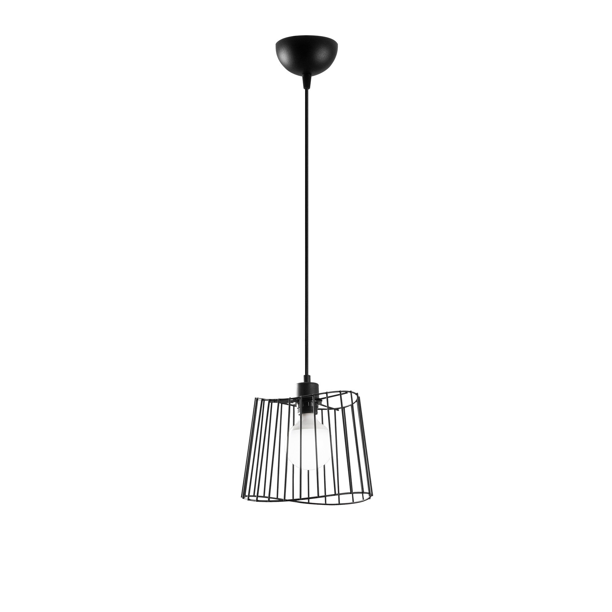 Candeeiro de Teto Industrial – Altura Ajustável 36-116 cm – Preto – Metal