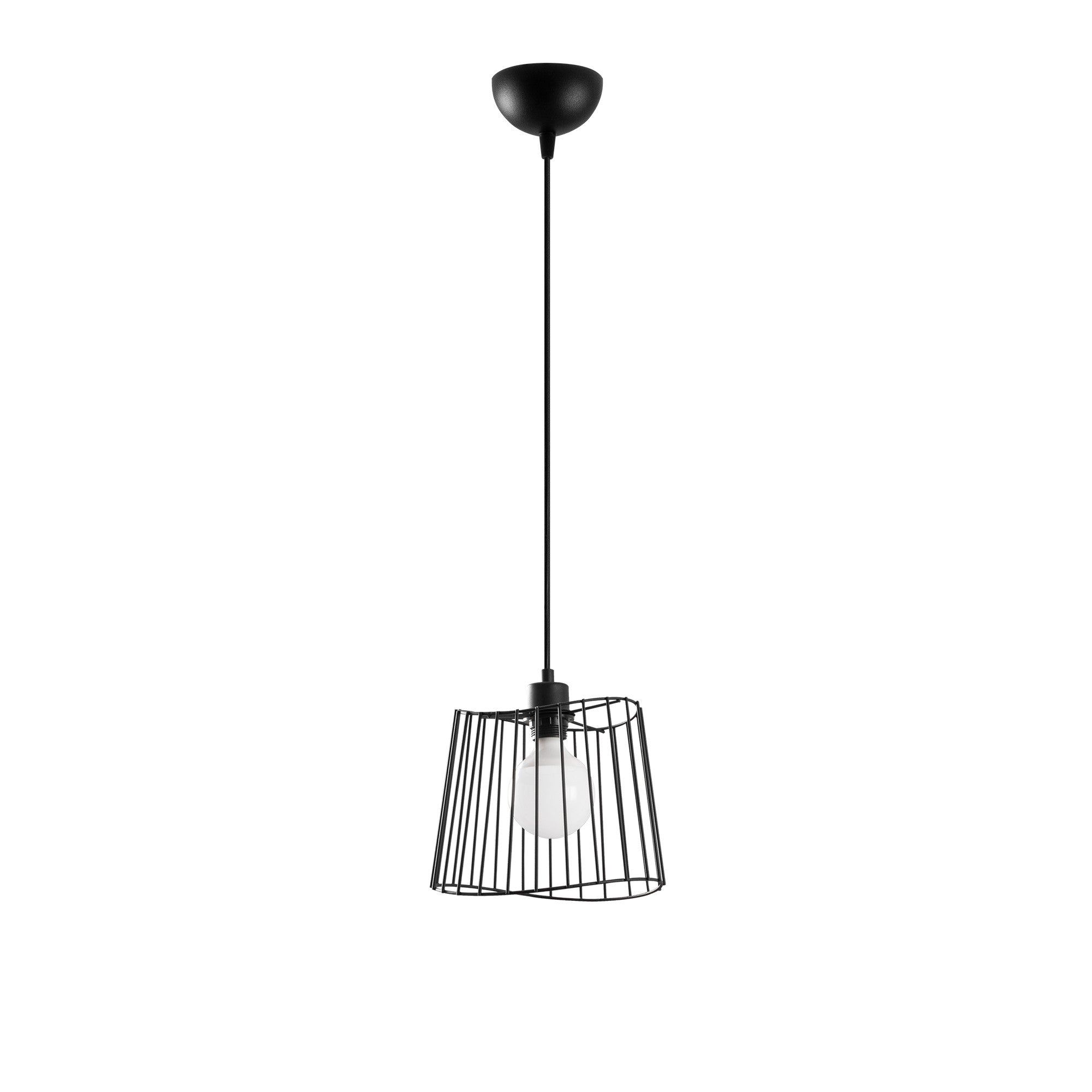 Candeeiro de Teto Industrial – Altura Ajustável 36-116 cm – Preto – Metal