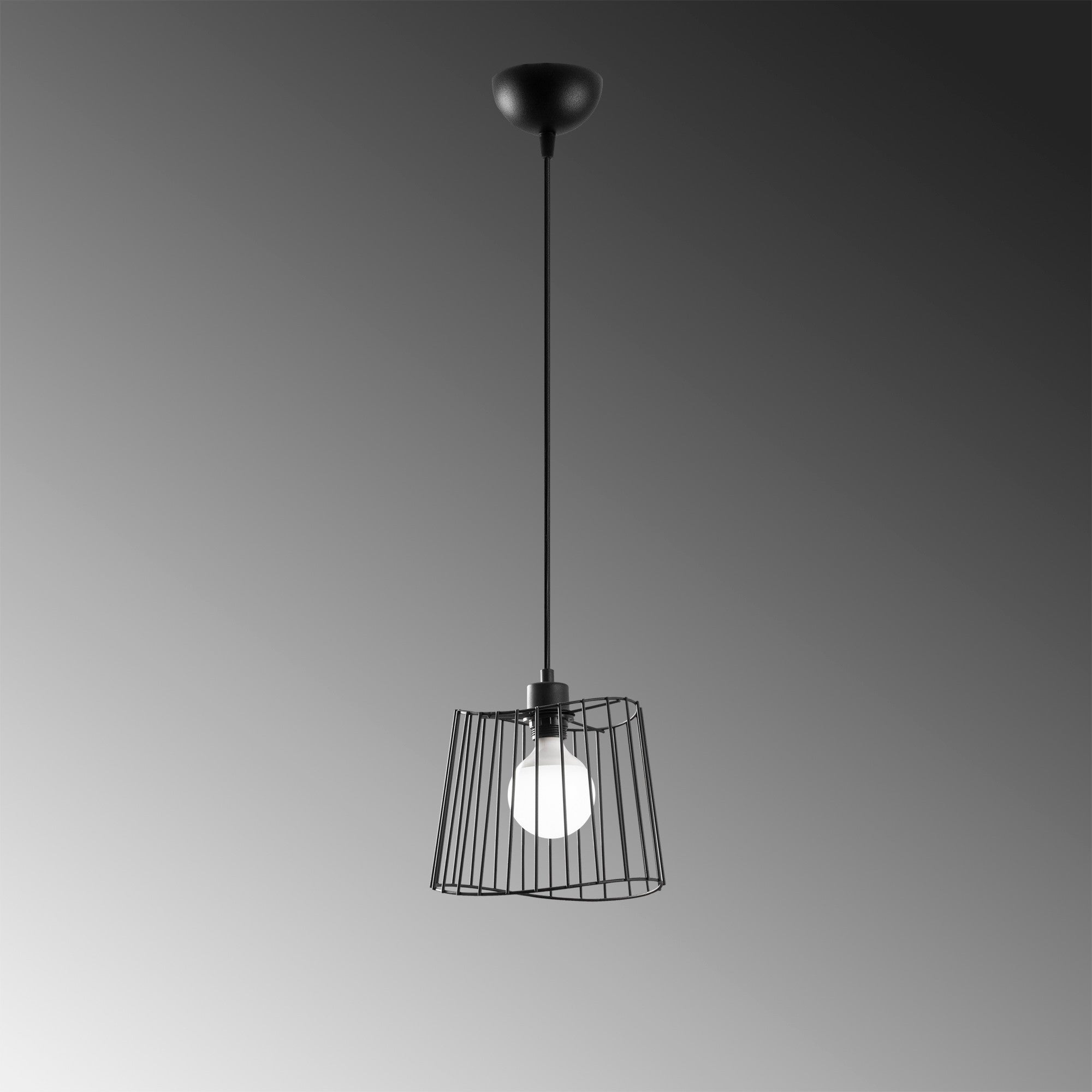 Candeeiro de Teto Industrial – Altura Ajustável 36-116 cm – Preto – Metal