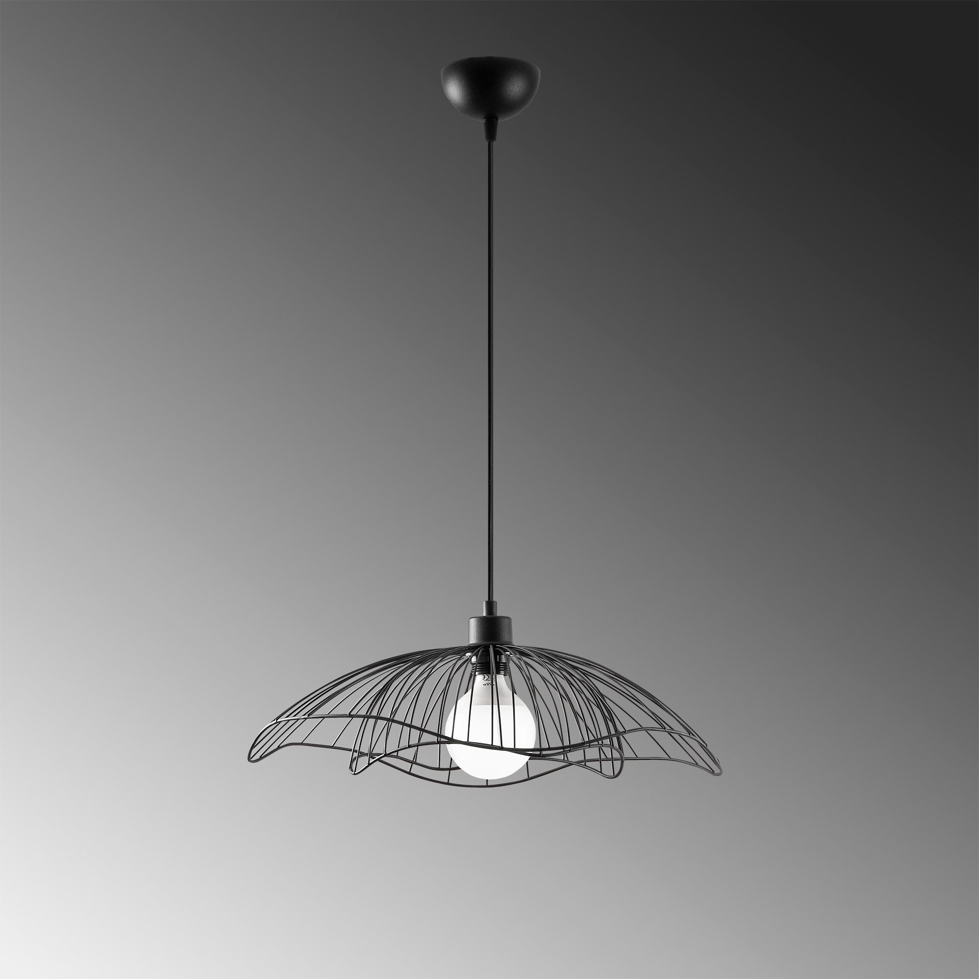 Candeeiro de Teto Industrial – 50 x 50 cm – Preto – Metal