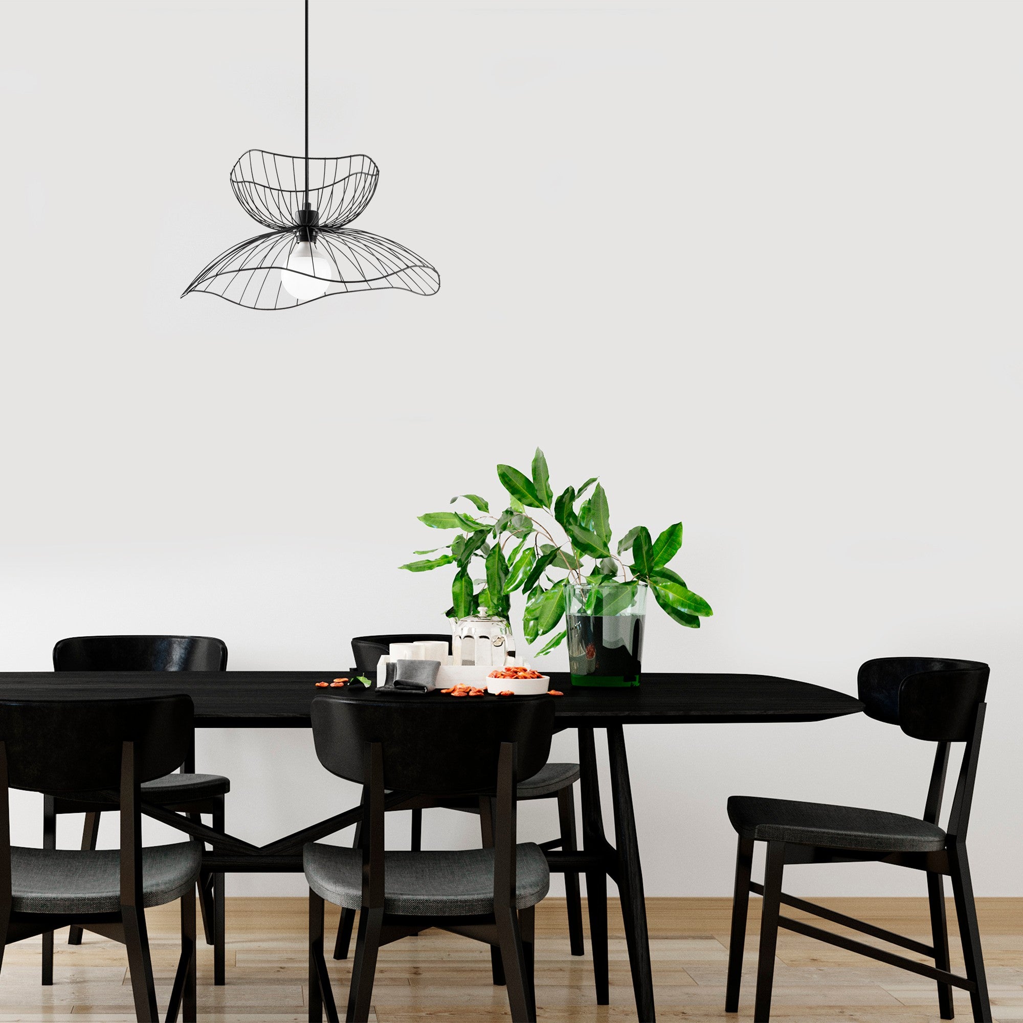 Candeeiro de Teto Industrial – 50 x 50 cm – Preto – Metal