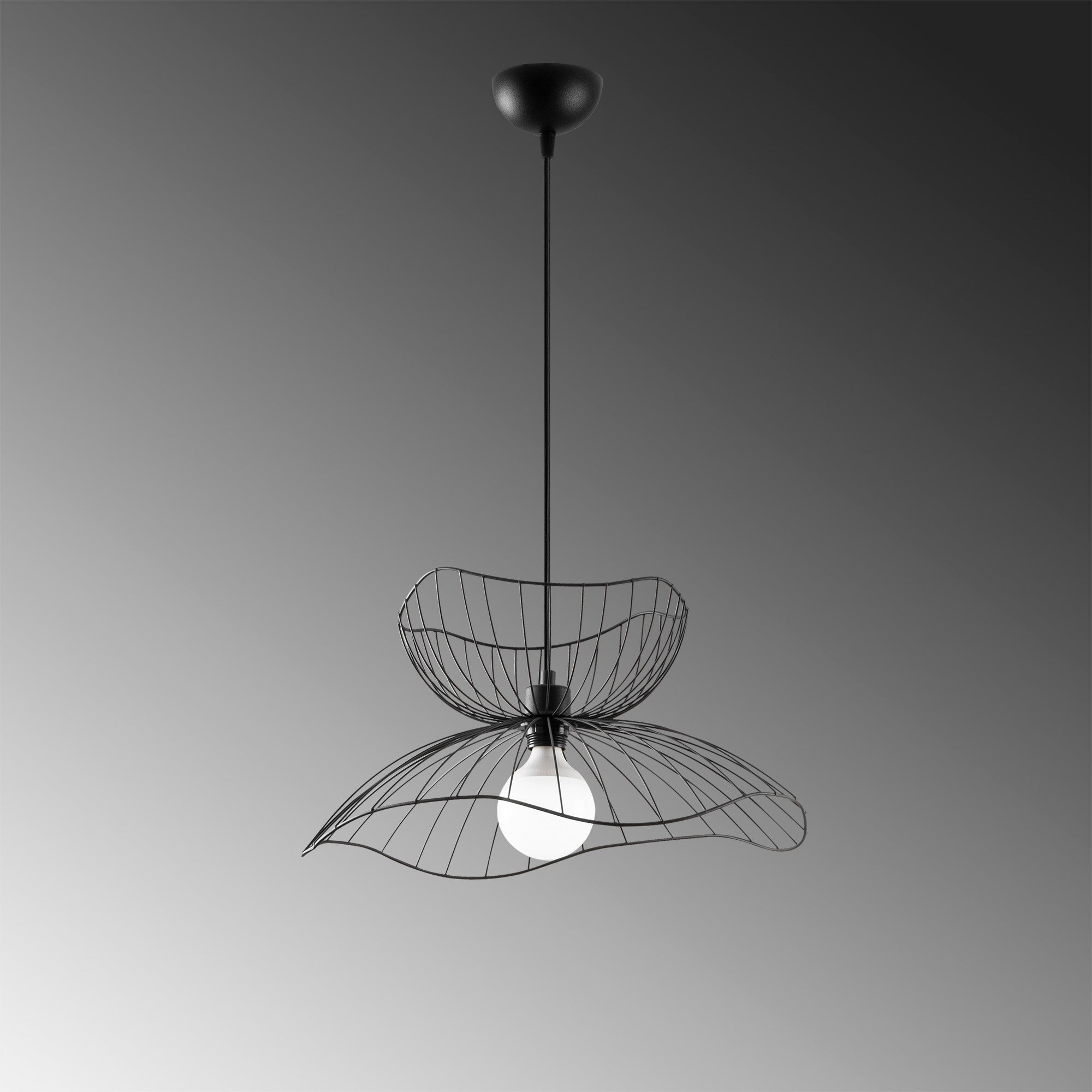 Candeeiro de Teto Industrial – 50 x 50 cm – Preto – Metal