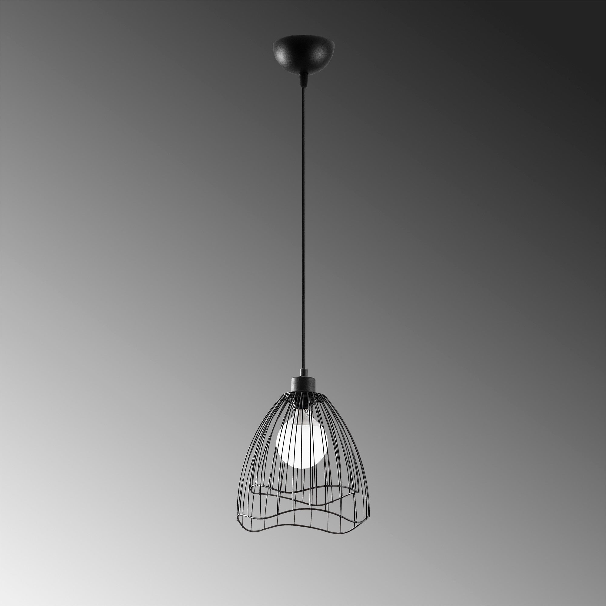 Candeeiro de Teto Industrial – 25x25 cm – Preto – Metal