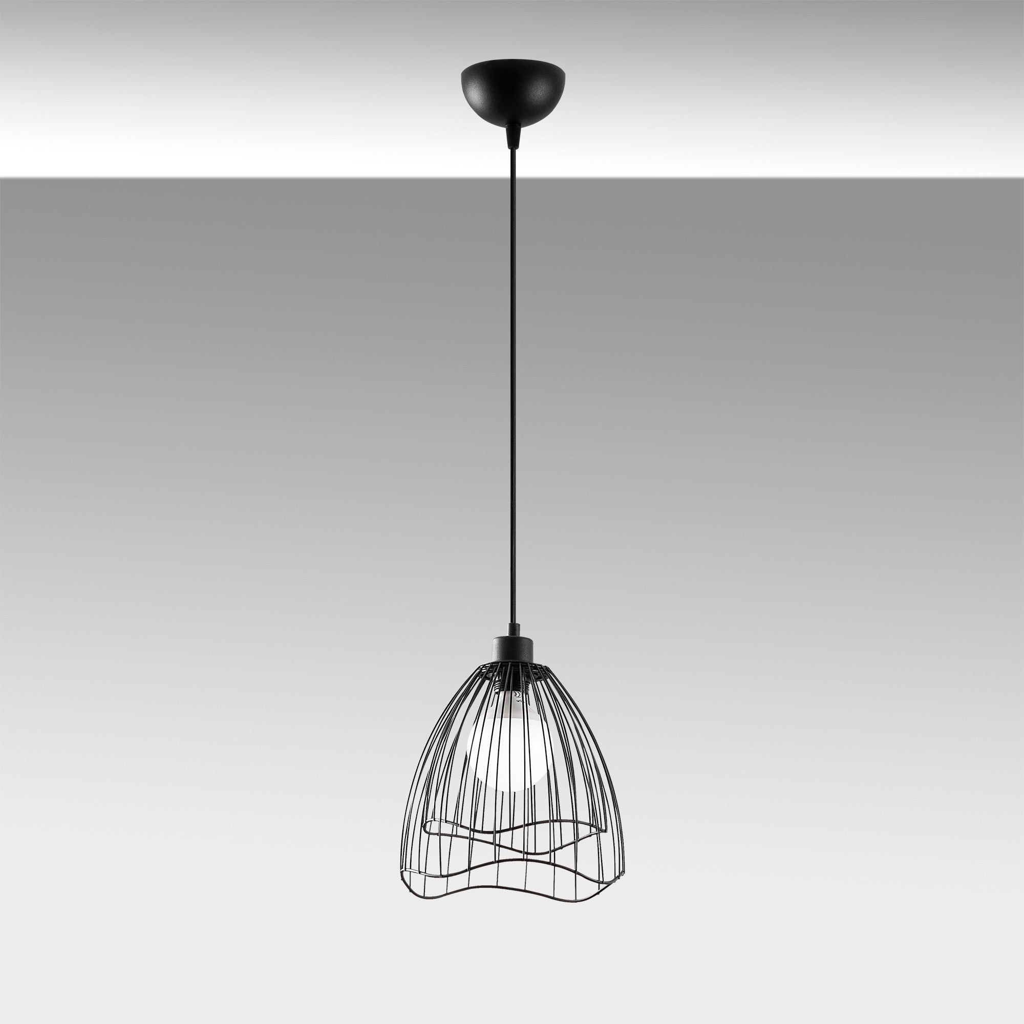 Candeeiro de Teto Industrial – 25x25 cm – Preto – Metal