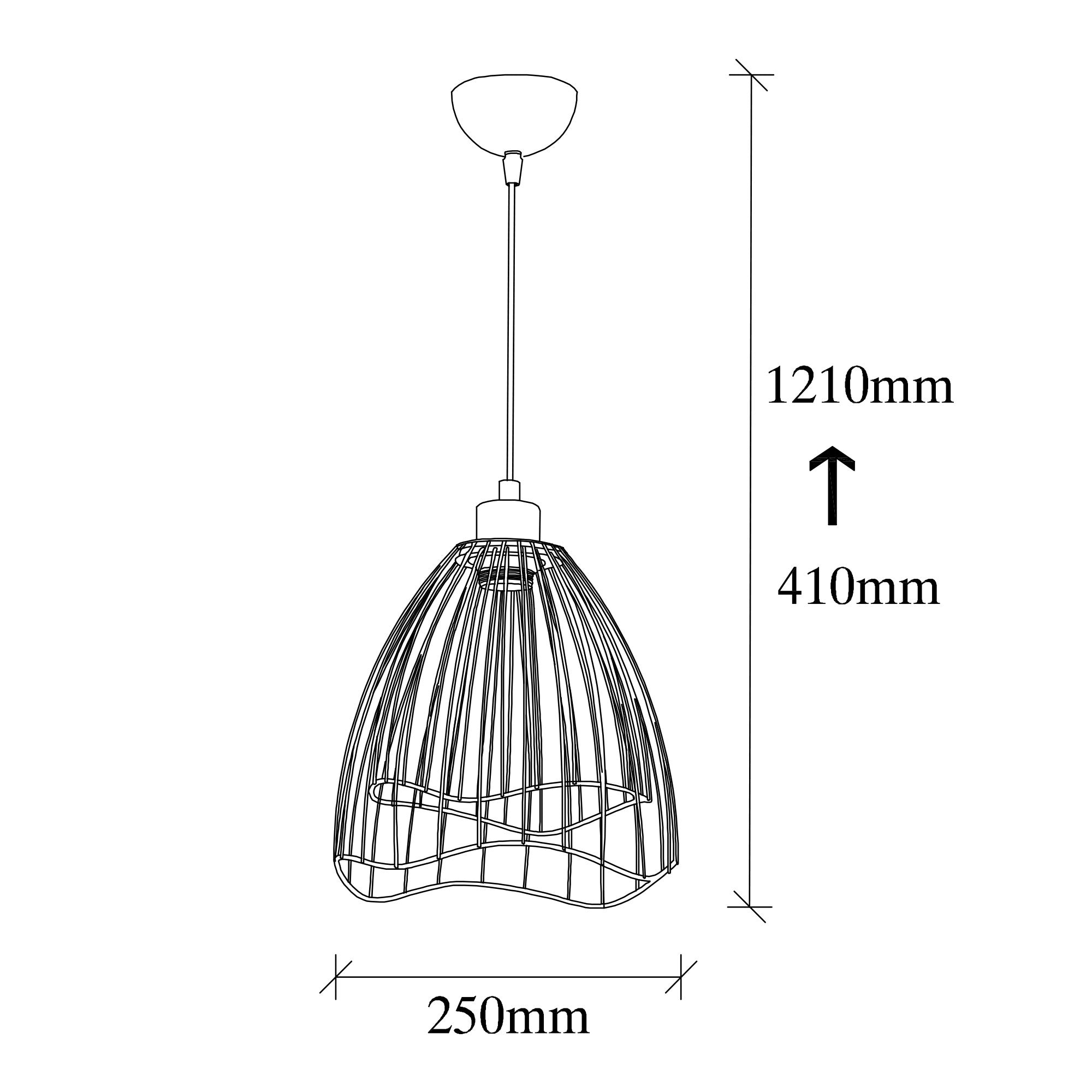 Candeeiro de Teto – 41 a 121 cm – Vintage – Metal