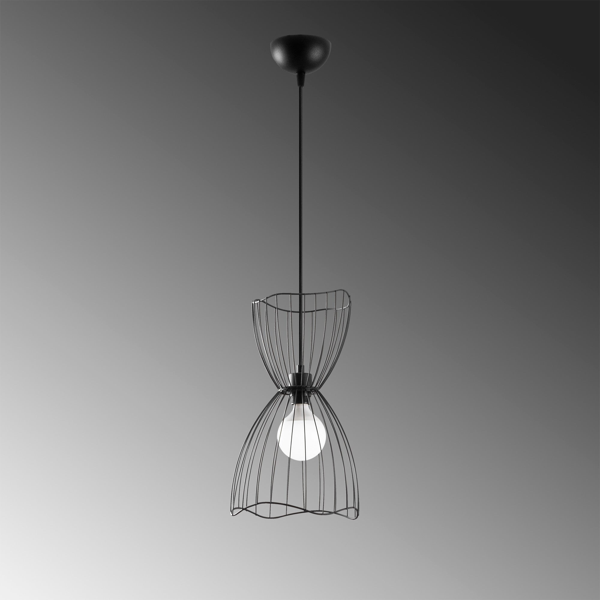 Candeeiro de Teto Industrial – 25x25 cm – Preto – Metal