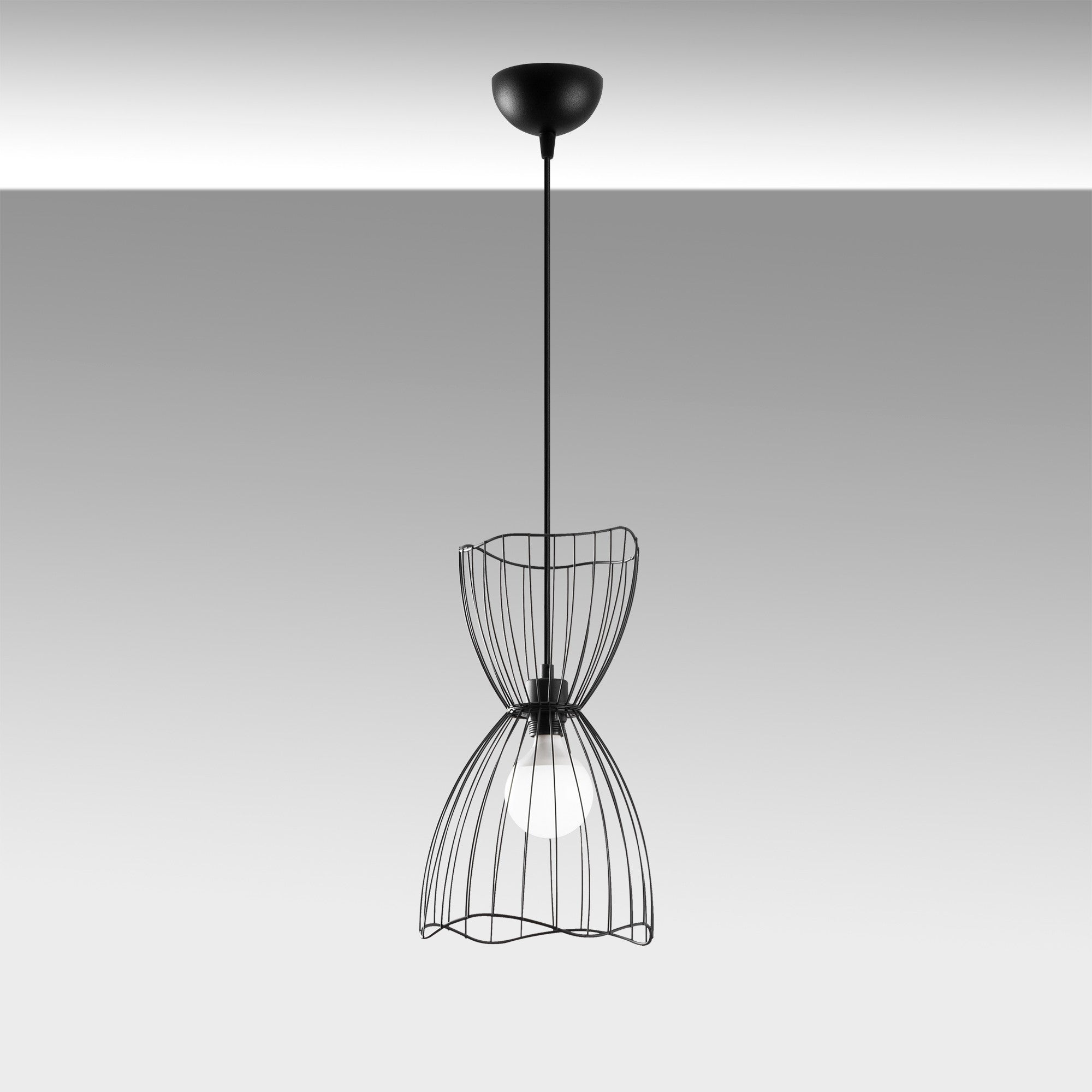 Candeeiro de Teto Industrial – 25x25 cm – Preto – Metal