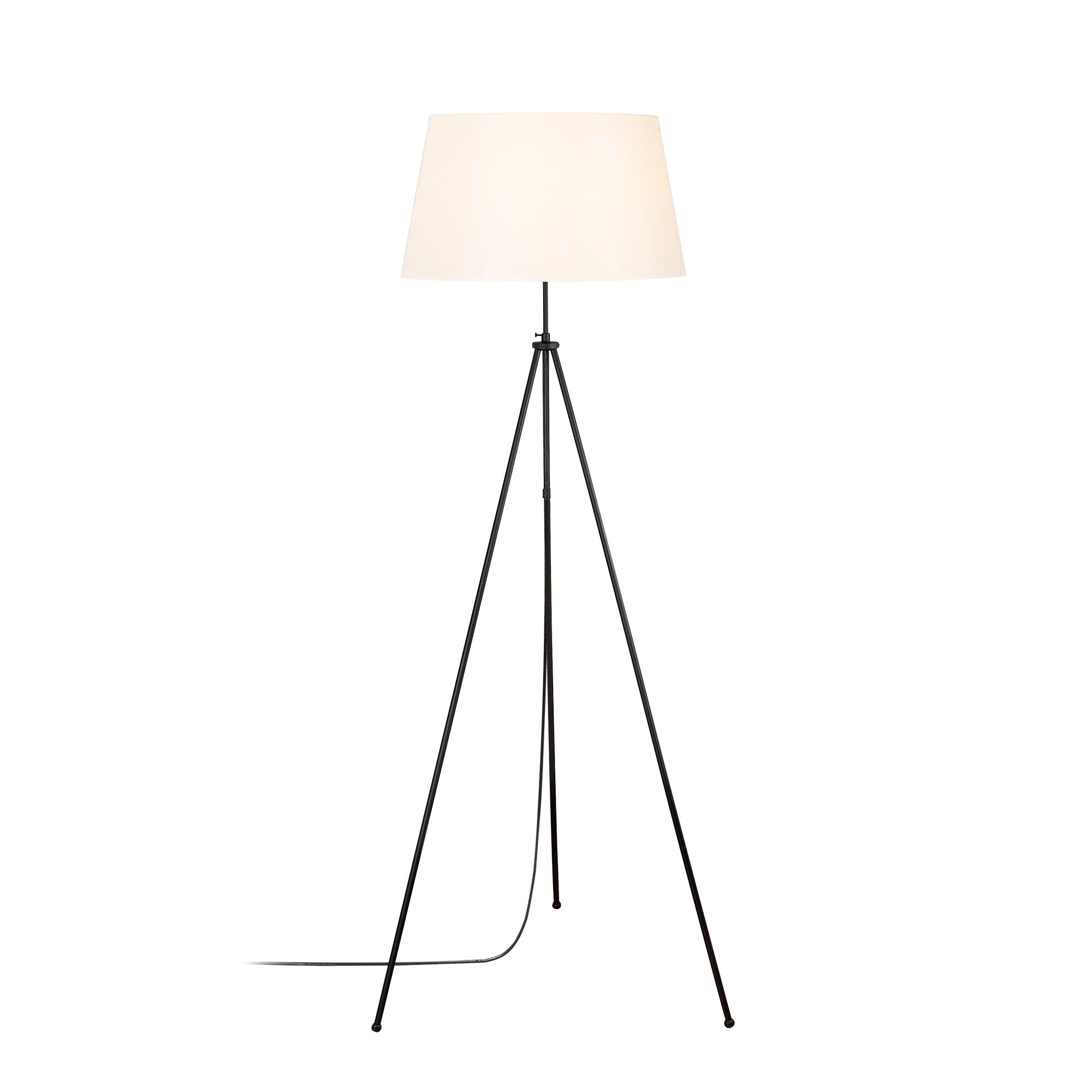 Candeeiro de Pé – 165 cm de altura – preto e creme – metal