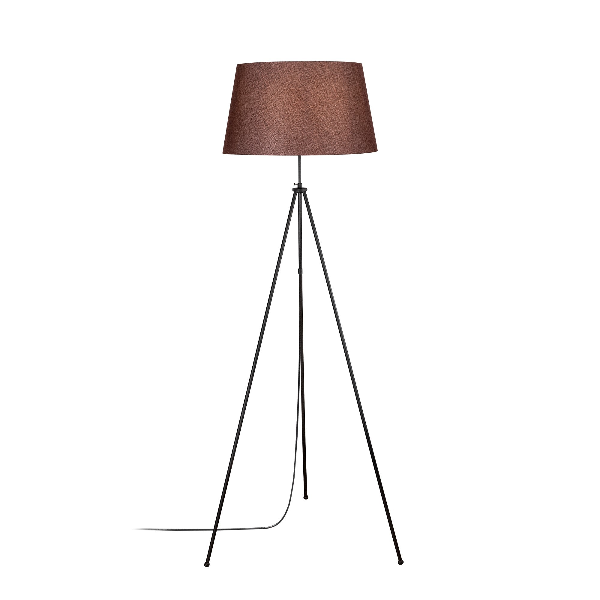 Candeeiro de Pé – 165 cm de Altura – Preto e Castanho – Metal
