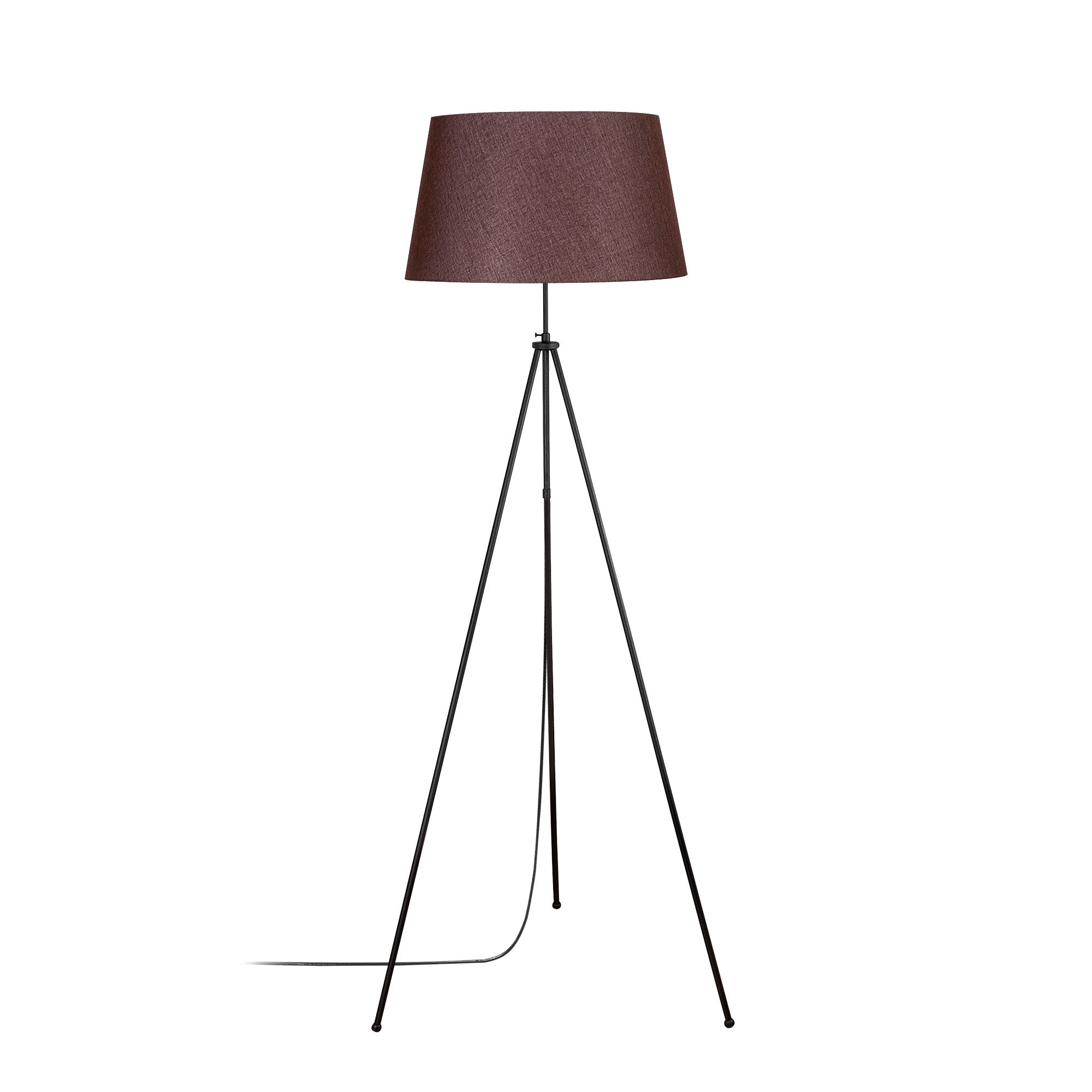 Candeeiro de Pé – 165 cm de Altura – Preto e Castanho – Metal