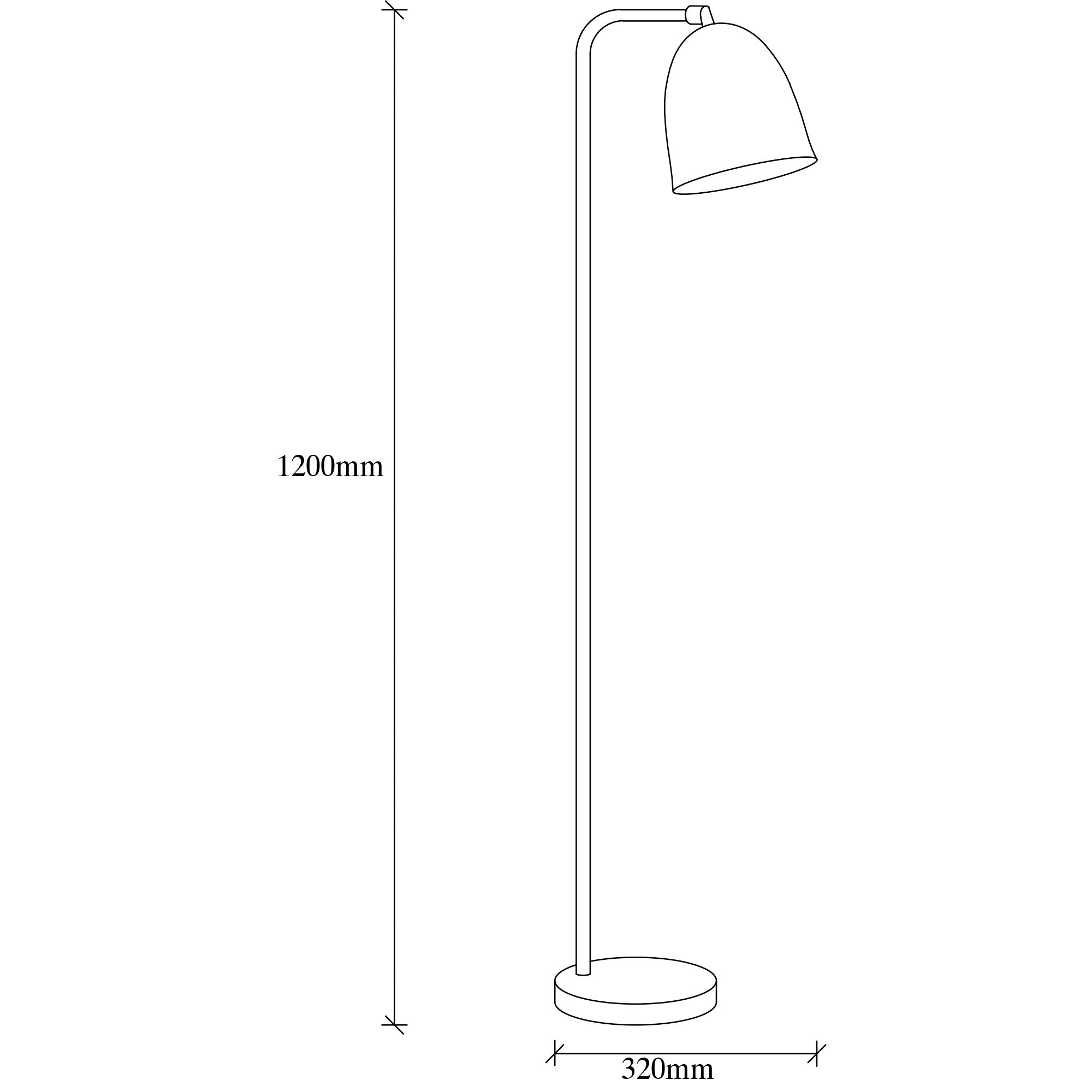 Candeeiro de Pé – 120 cm de Altura – Preto e Vintage – Metal