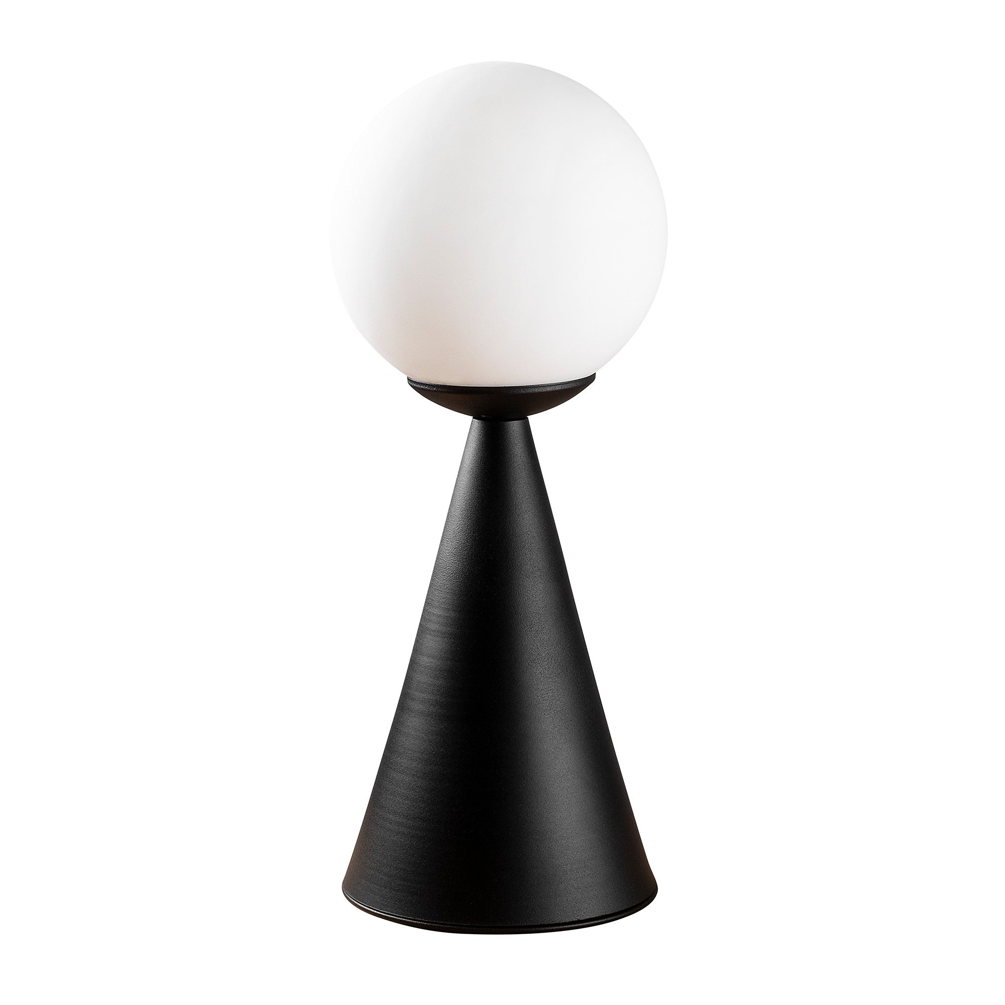 Candeeiro de Mesa Estilo Escandinavo, Corpo de Metal com Tampa de Vidro, 43 cm de Altura, Preto e Branco, Soquete E27, 40 W Máx., Cabo de 200 cm | Design Elegante e Moderno