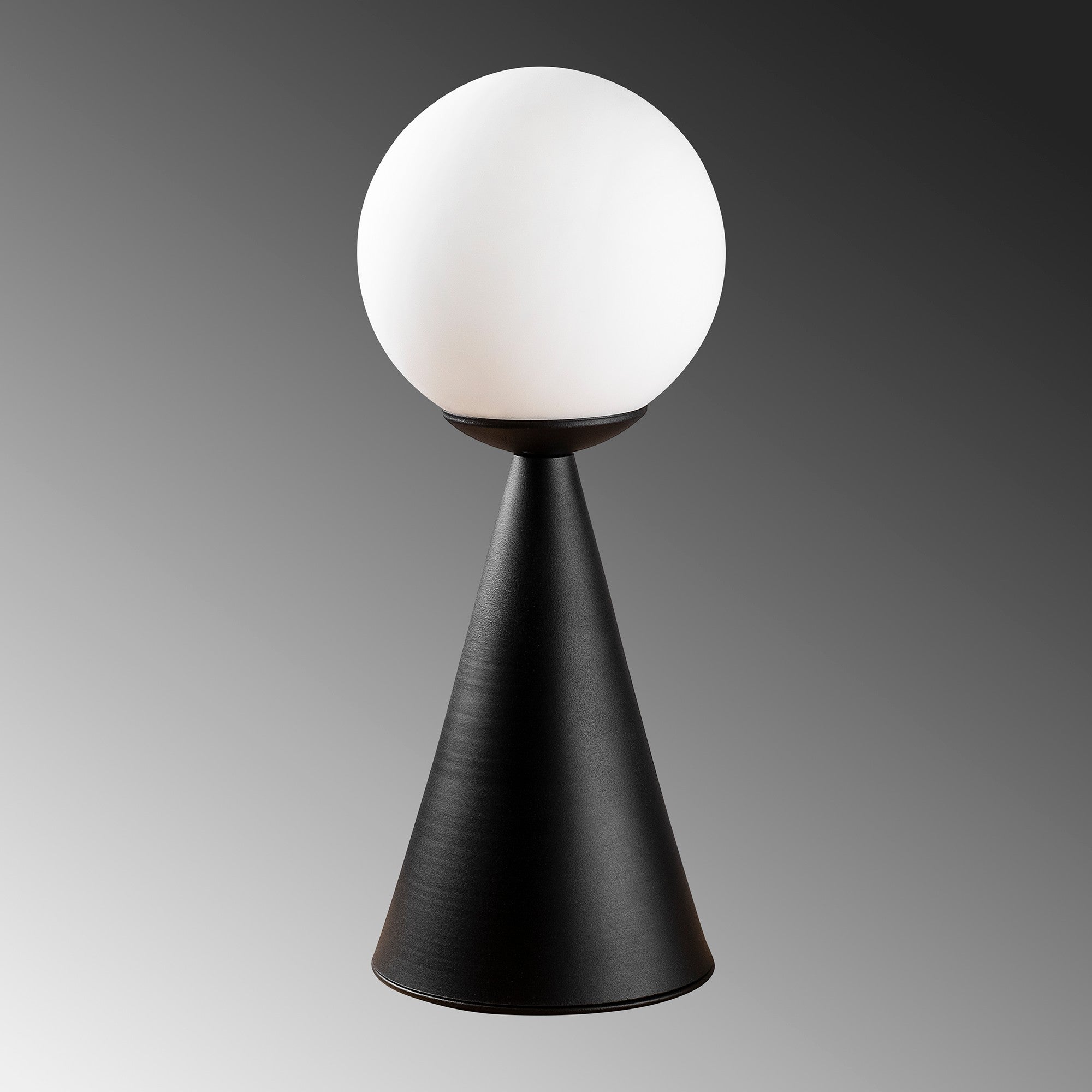 Candeeiro de Mesa Estilo Escandinavo, Corpo de Metal com Tampa de Vidro, 43 cm de Altura, Preto e Branco, Soquete E27, 40 W Máx., Cabo de 200 cm | Design Elegante e Moderno