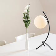 Candeeiro de Mesa – 43 cm de Altura – Preto e Branco – Metal e Vidro