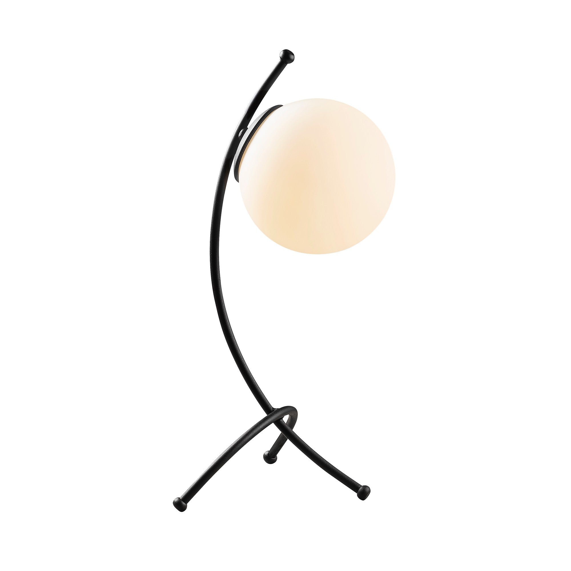 Candeeiro de Mesa – 43 cm de Altura – Preto e Branco – Metal e Vidro