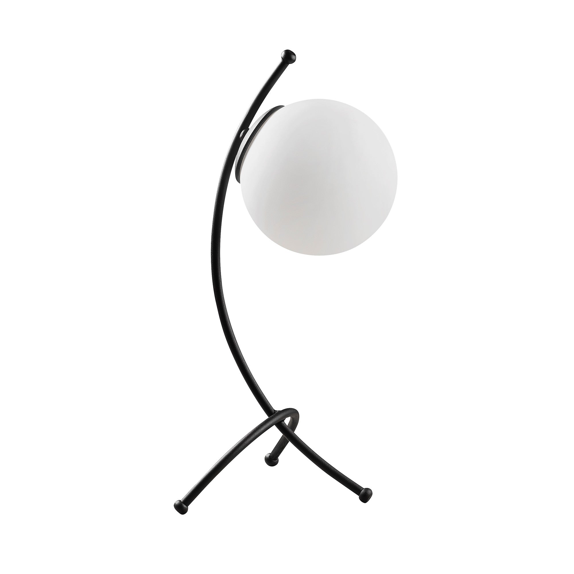 Candeeiro de Mesa – 43 cm de Altura – Preto e Branco – Metal e Vidro